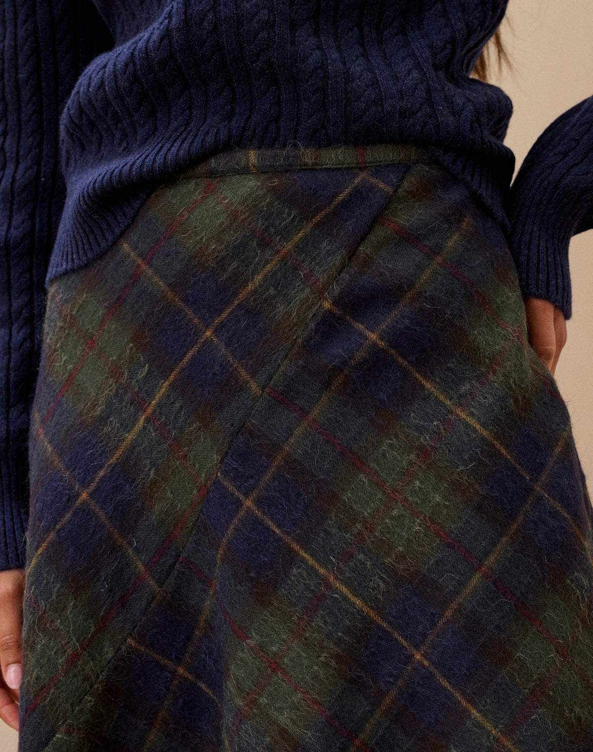 Scottish Mohair Wool Check Skirt