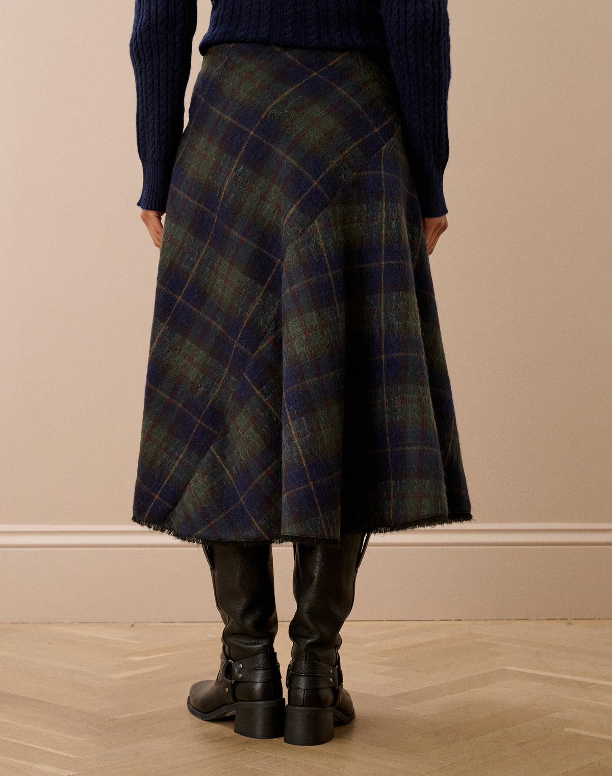 Scottish Mohair Wool Check Skirt