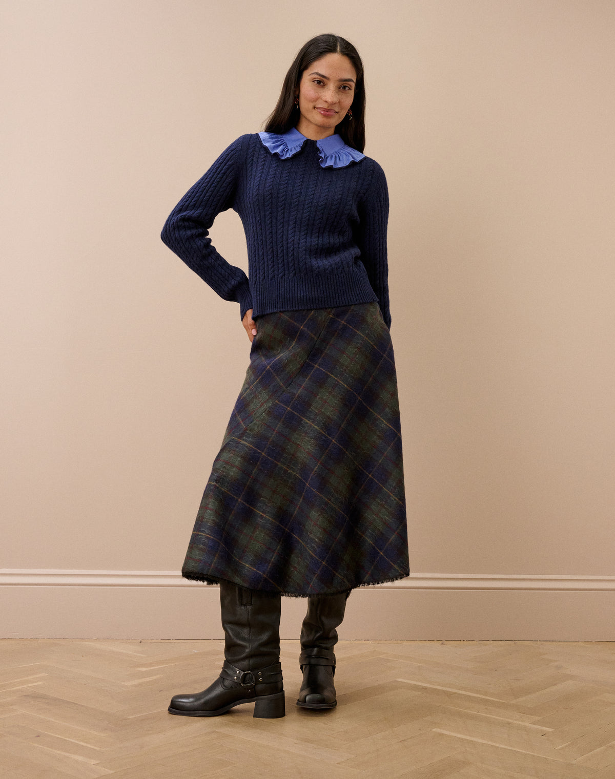Scottish Mohair Wool Check Skirt