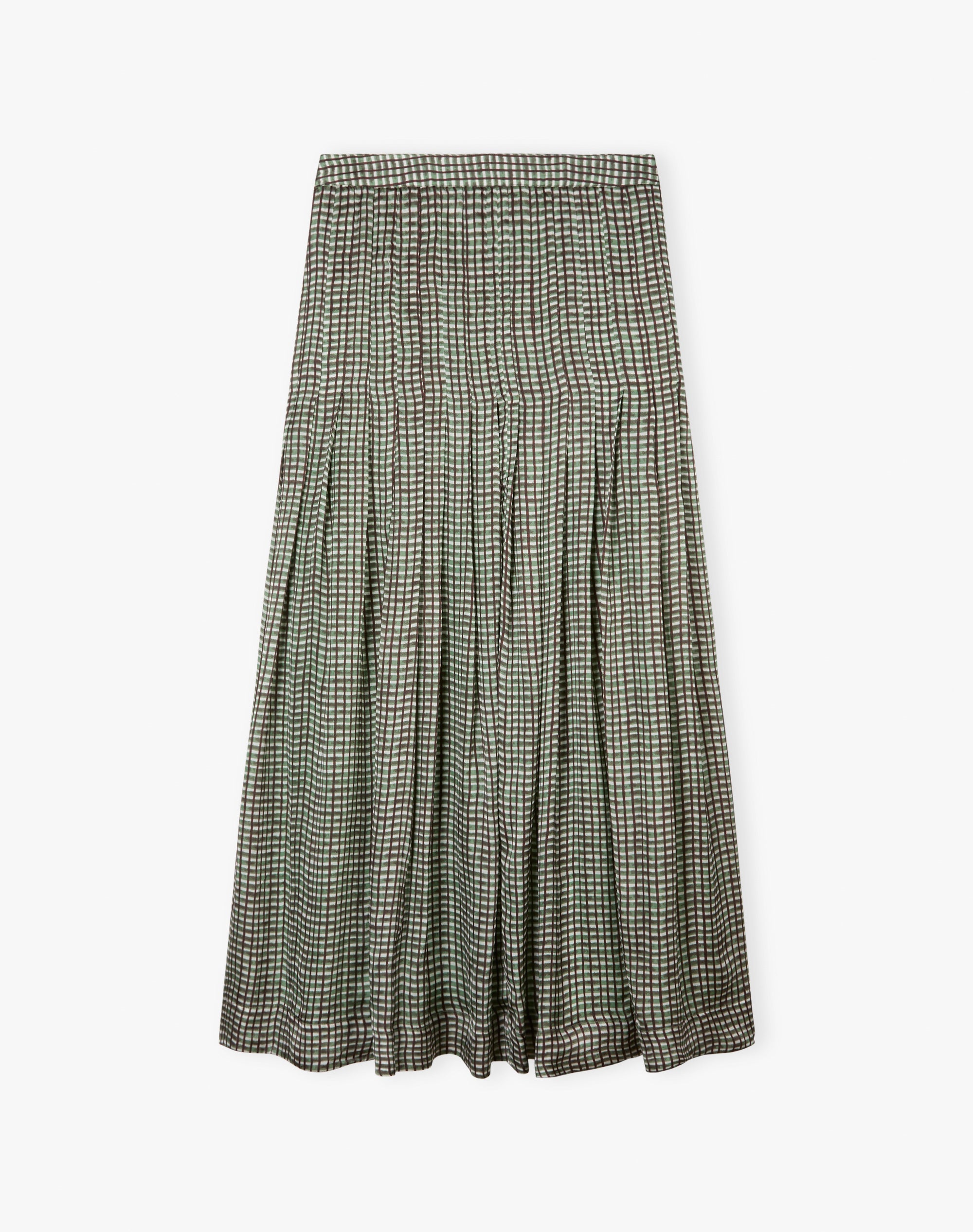 Graphic Check Pleated Skirt