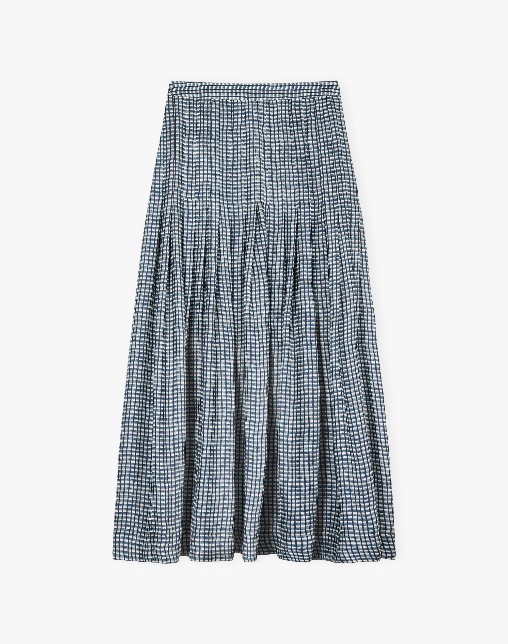 Graphic Check Pleated Skirt