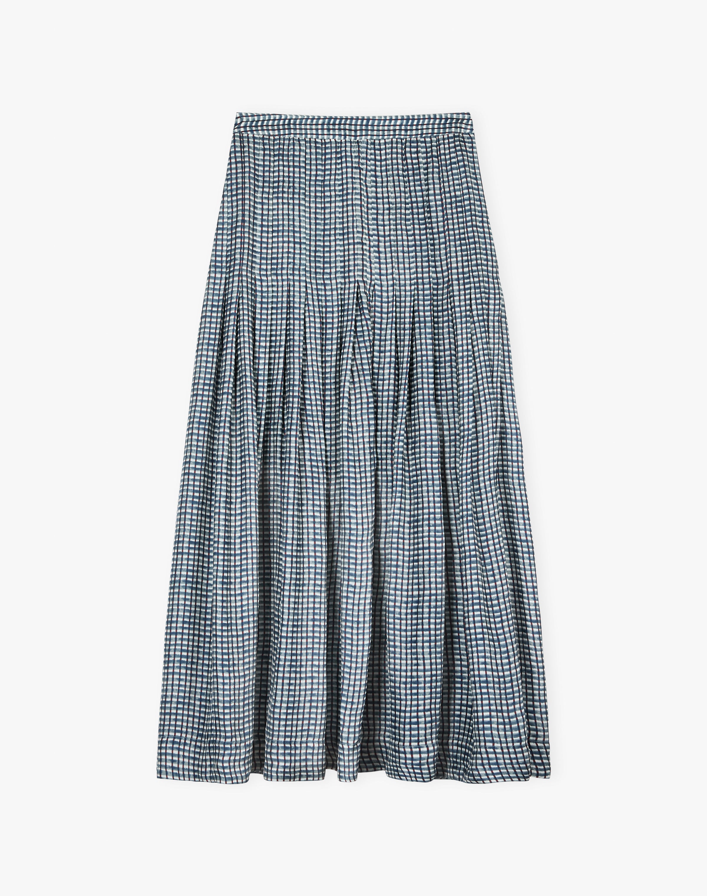 Graphic Check Pleated Skirt