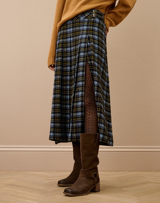 Plaid Side Split Kilt