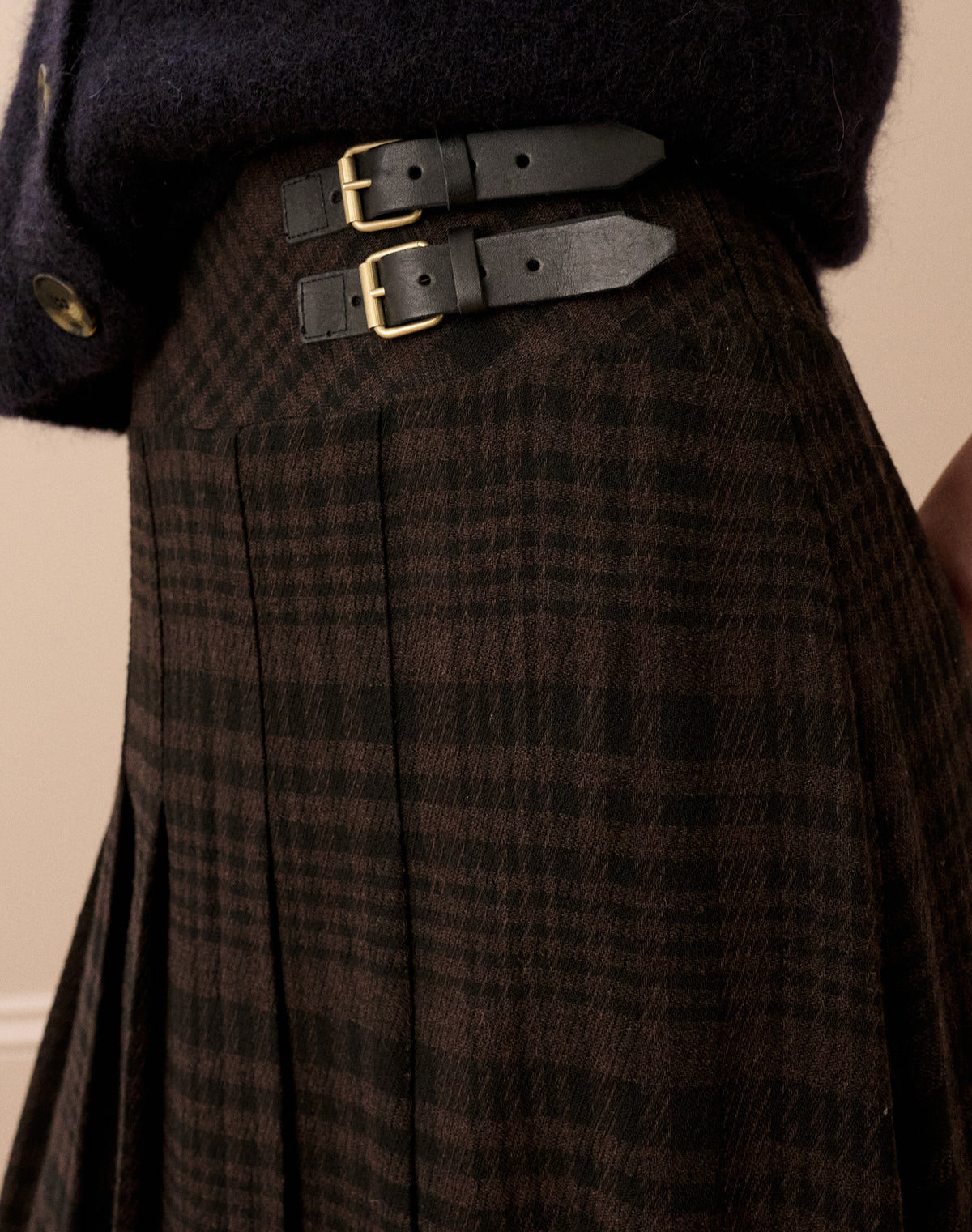 Check Side Split Kilt