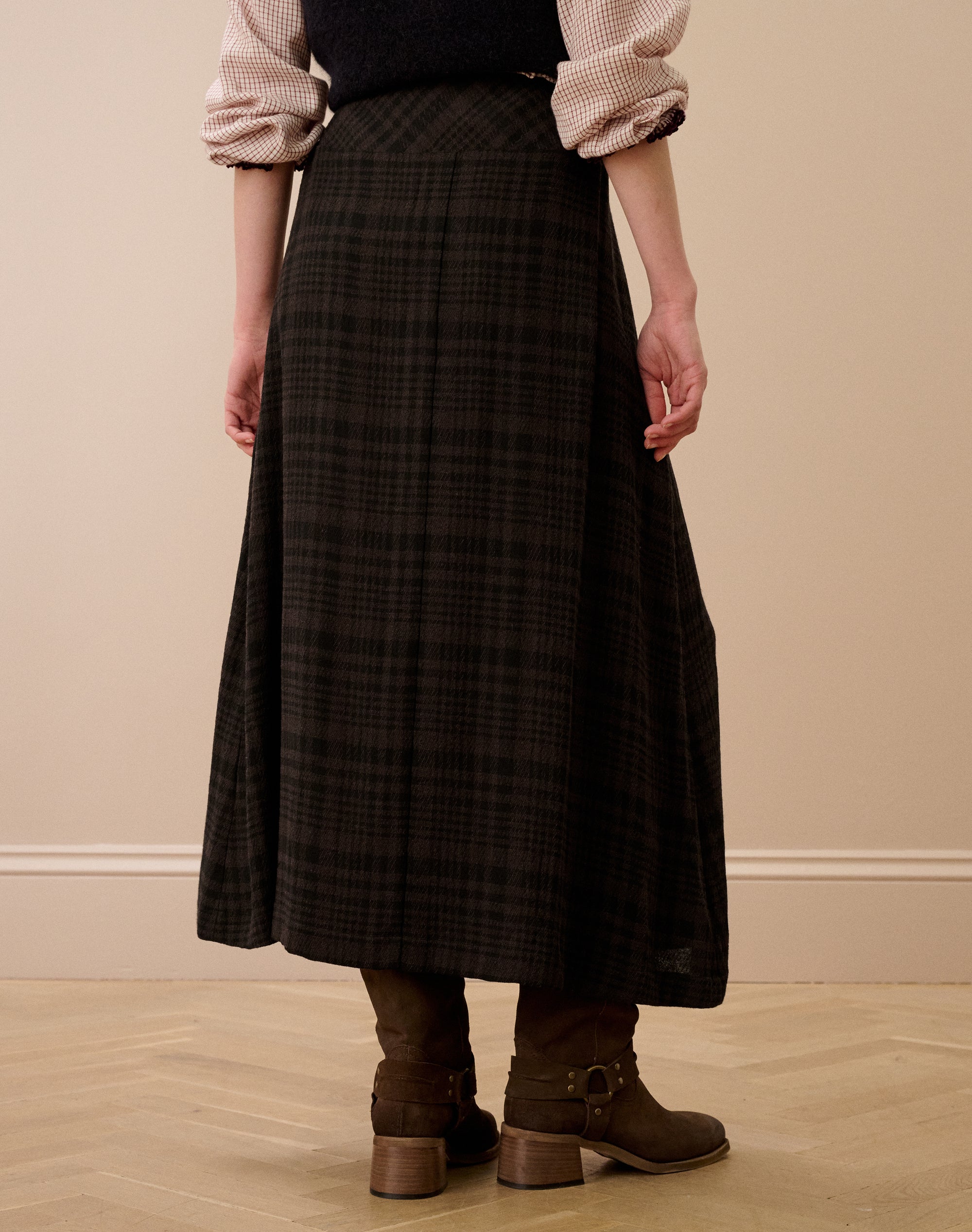 Check Side Split Kilt