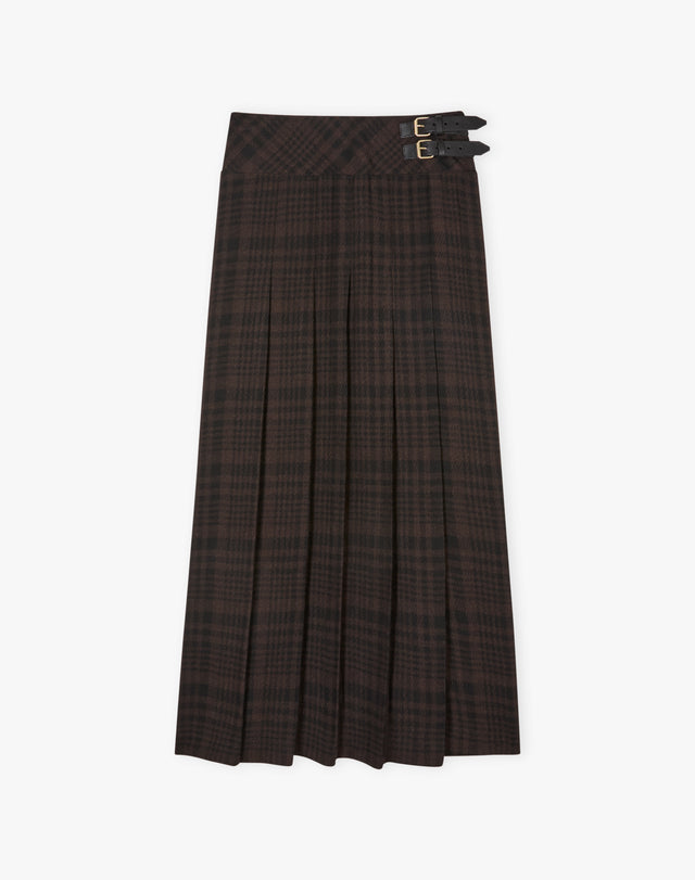 Check Side Split Kilt