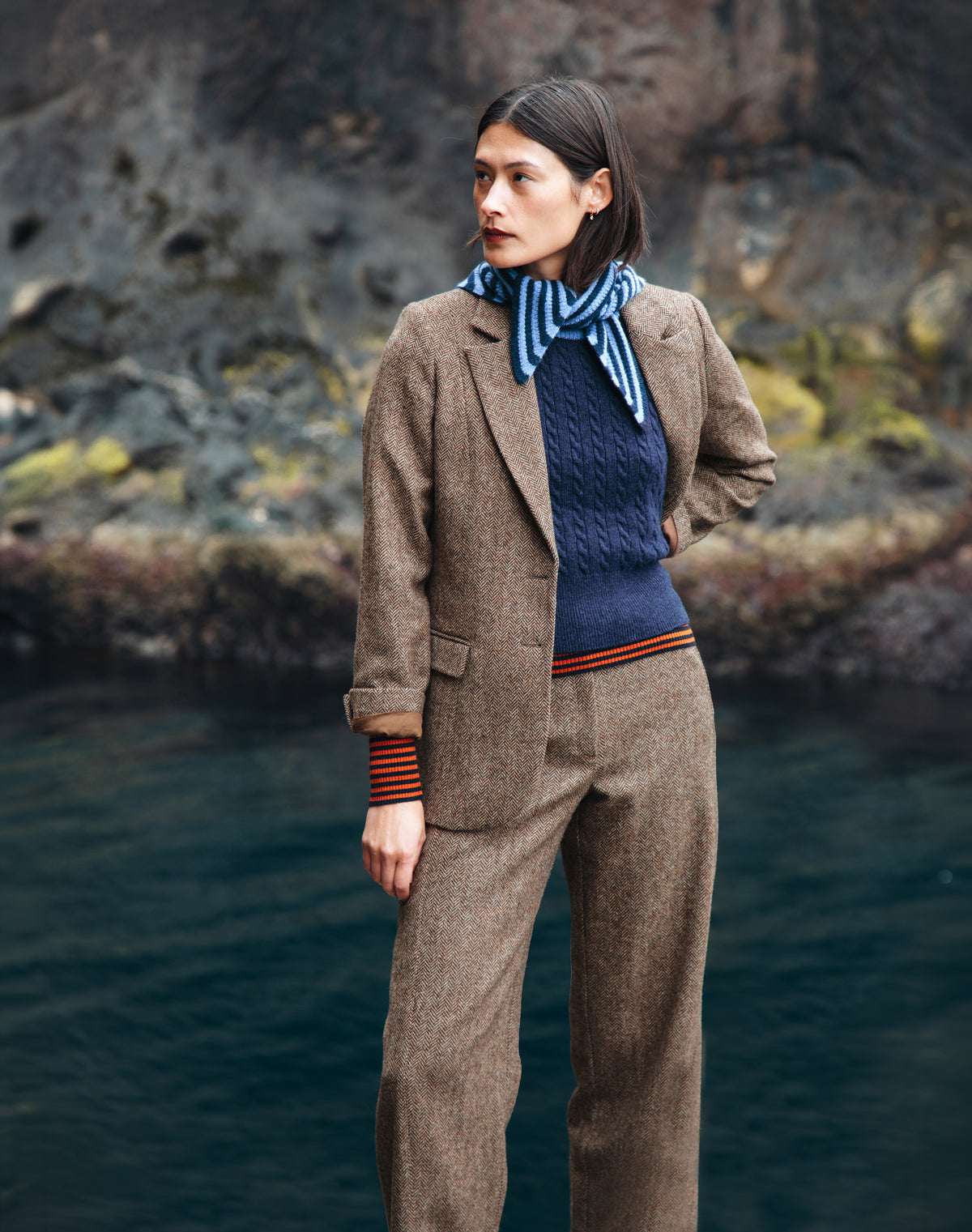 Herringbone Wool Trousers