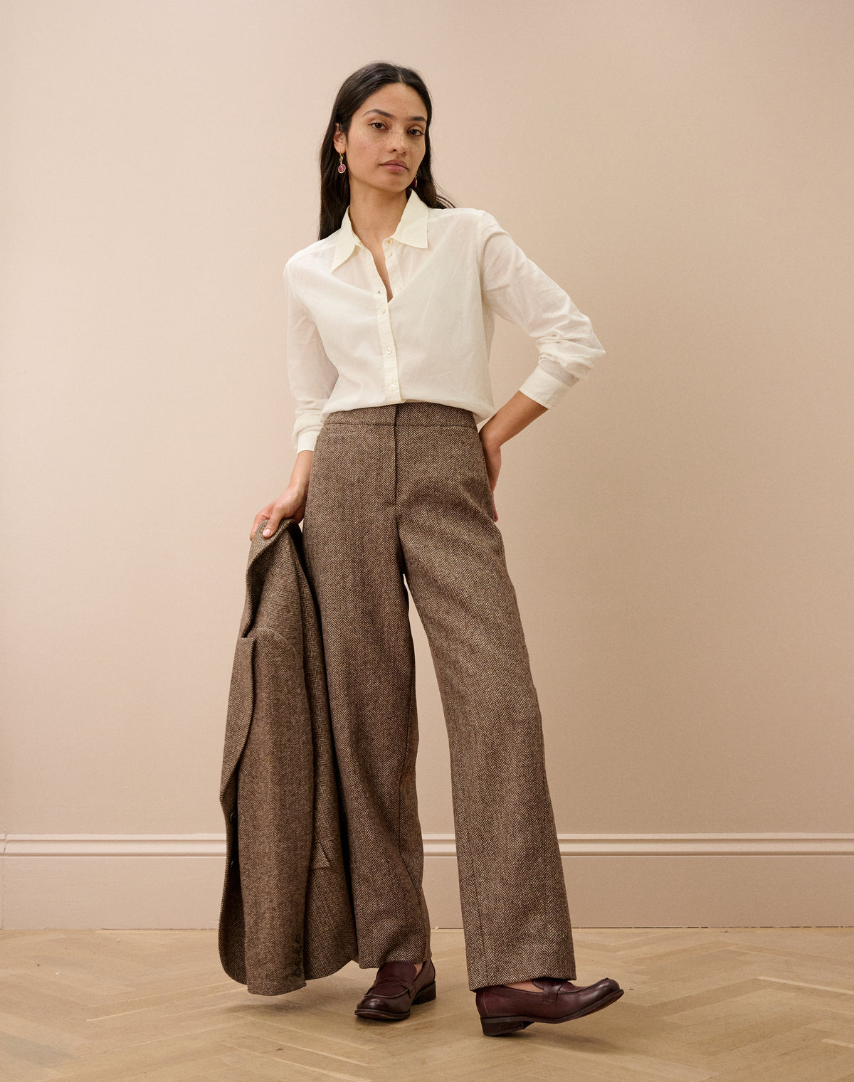 Herringbone Wool Trousers