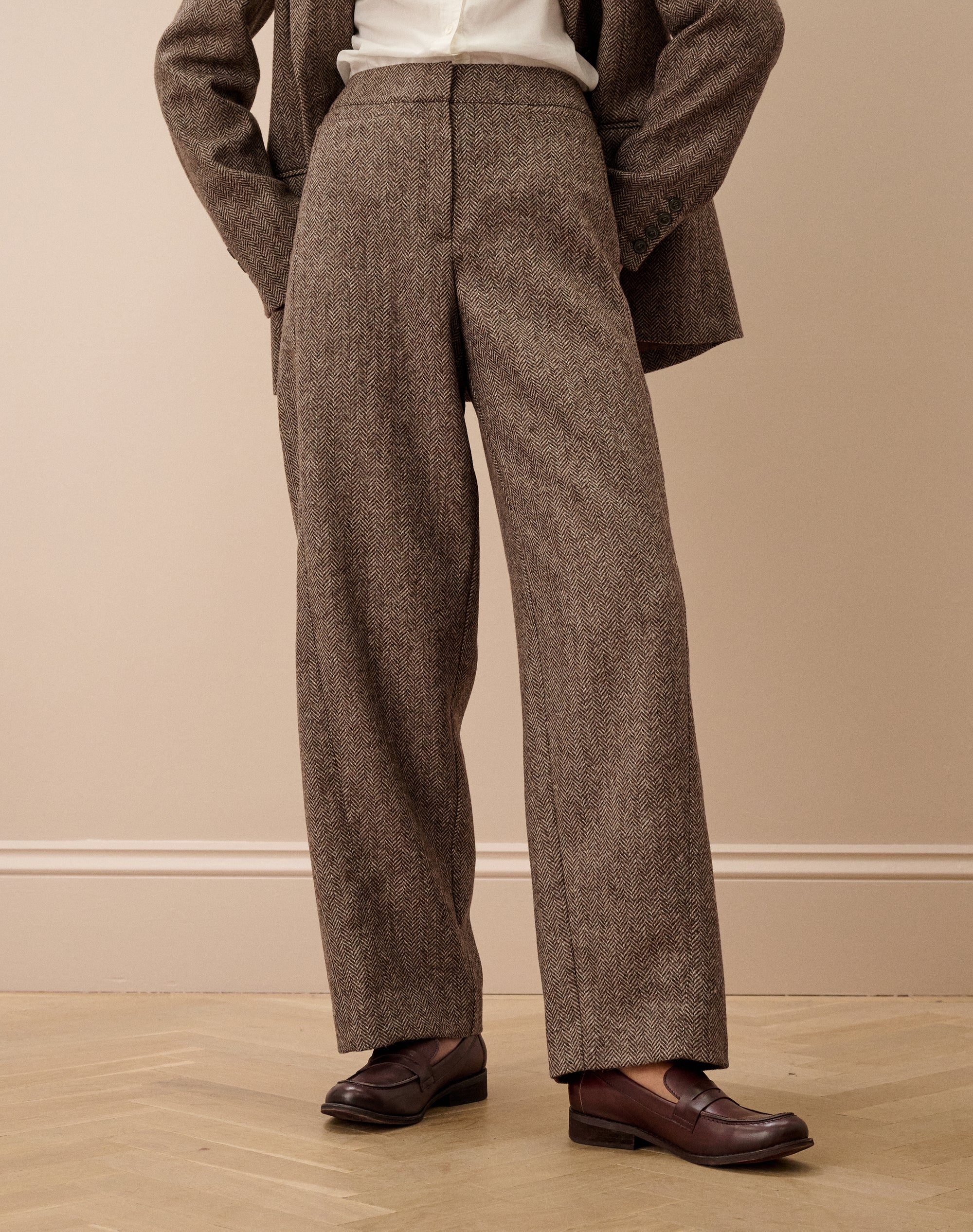 Herringbone Wool Trousers