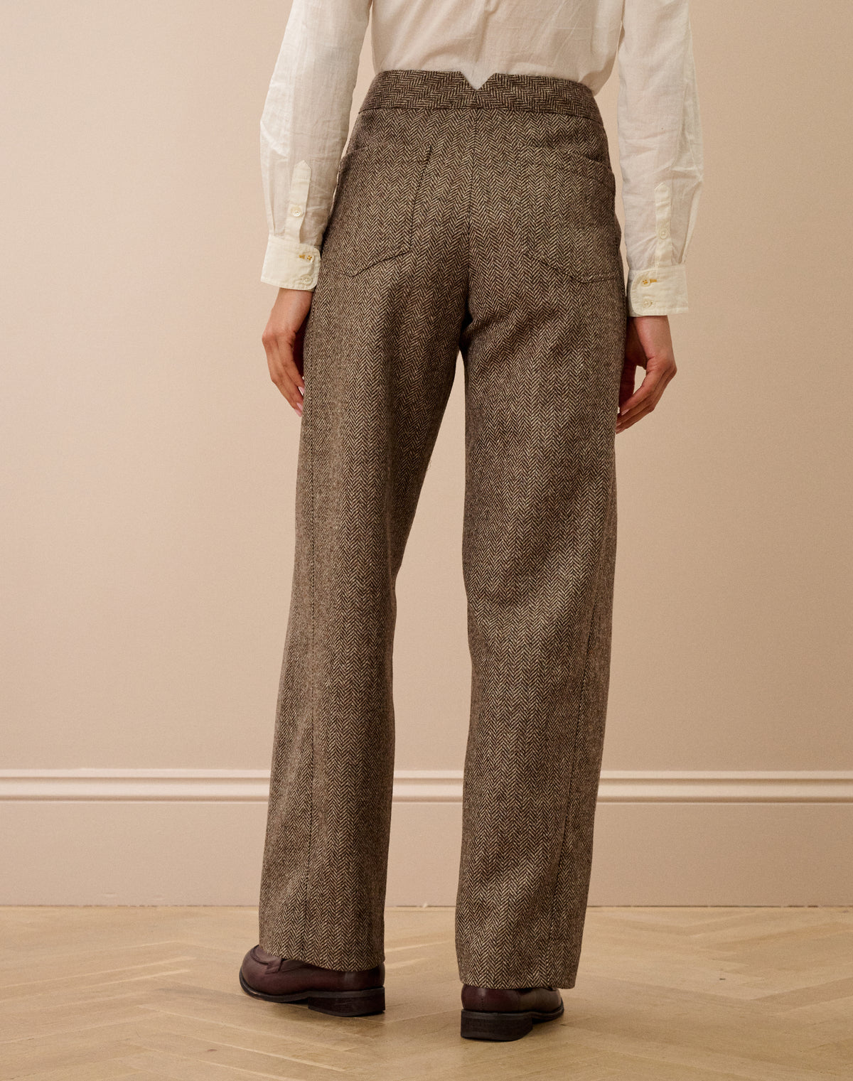 Herringbone Wool Trousers