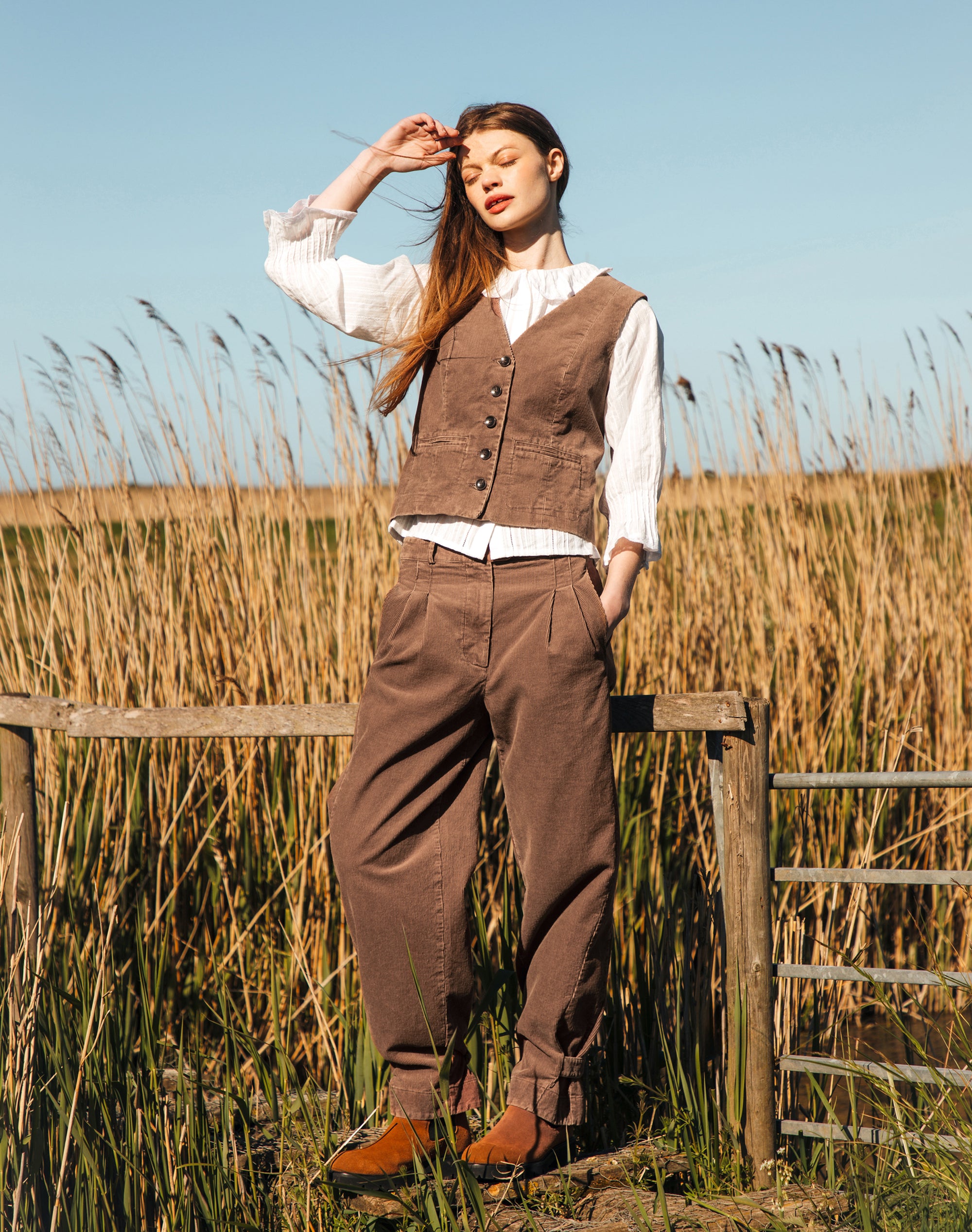 Laundered Organic Cord Cargo Trousers