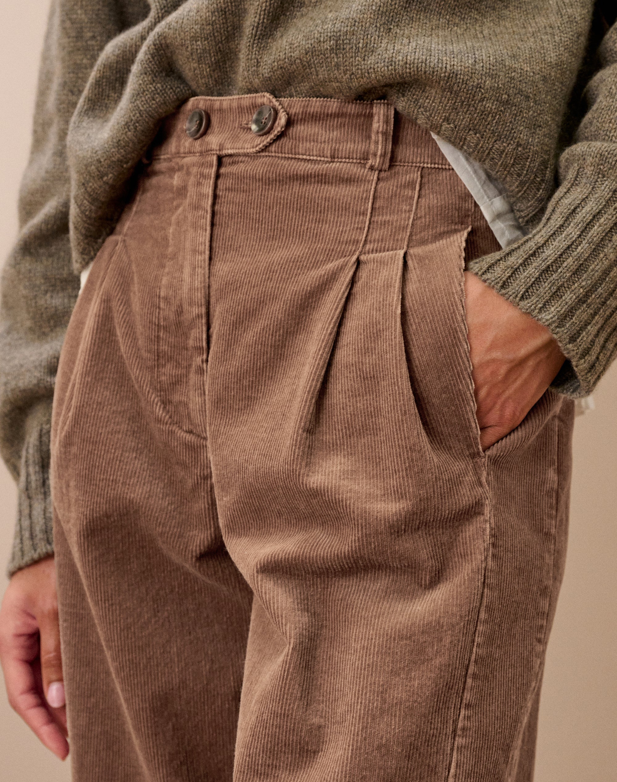 Laundered Organic Cord Cargo Trousers