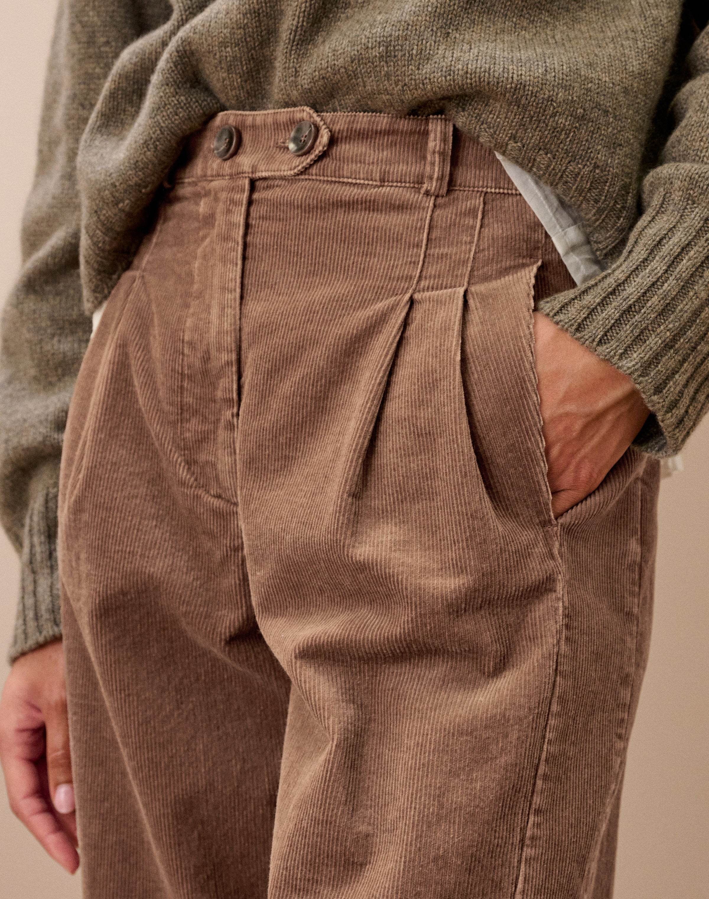 Laundered Organic Cord Cargo Trousers