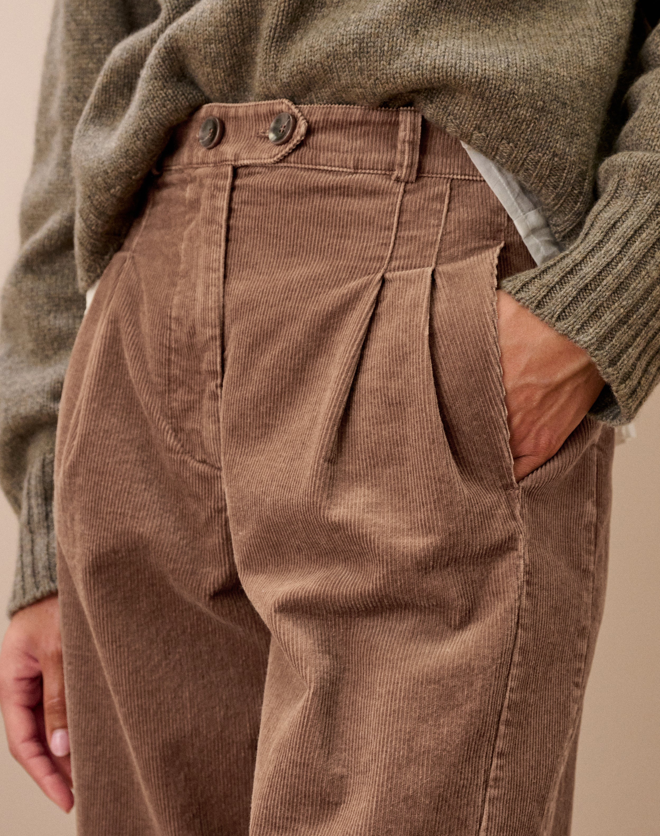 Laundered Organic Cord Cargo Trousers