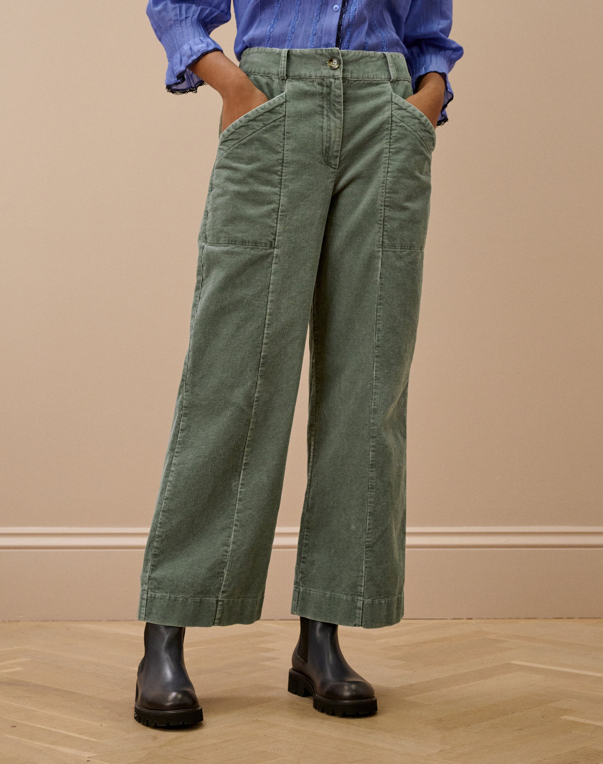 Laundered Organic Cord Pull On Trousers
