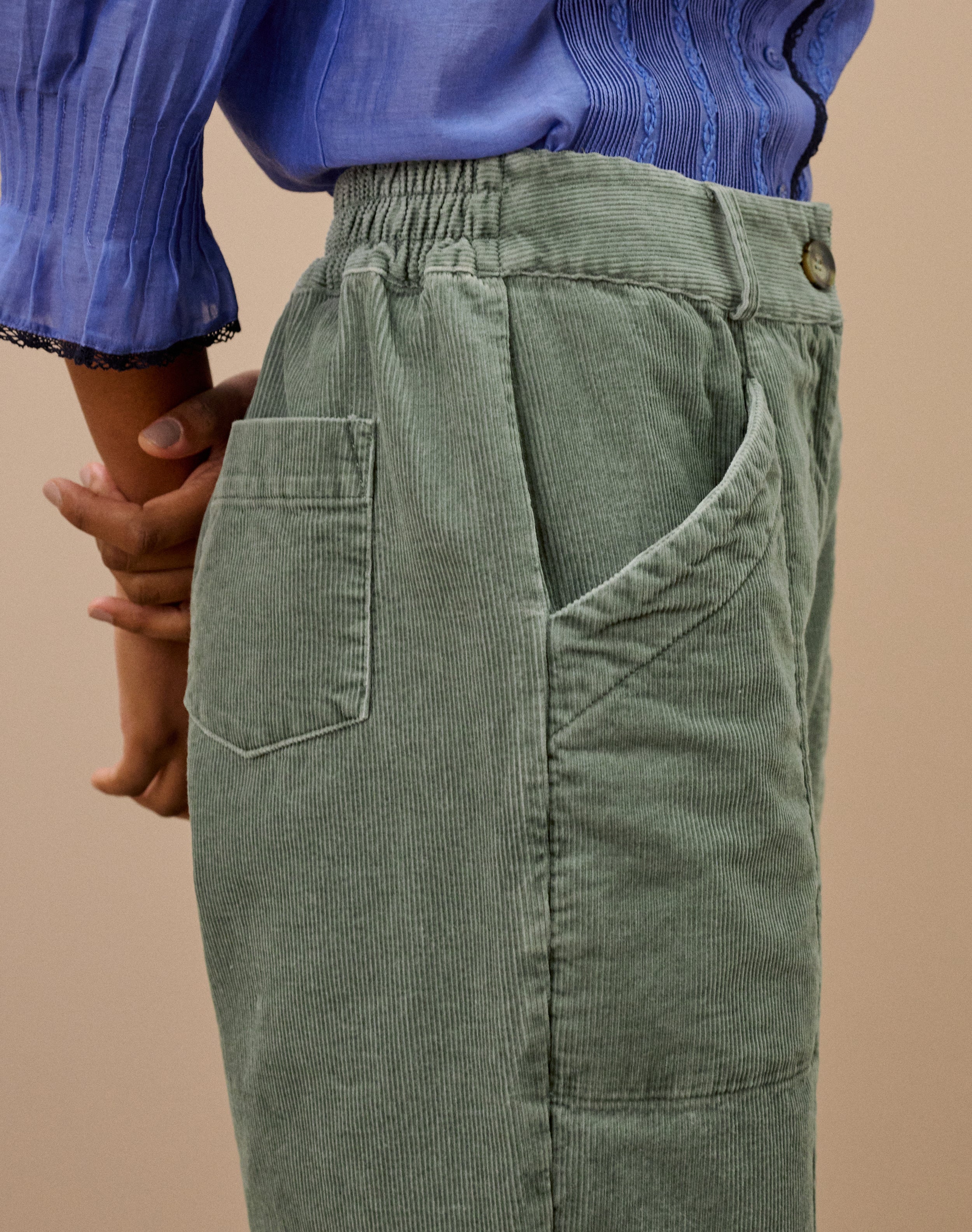 Laundered Organic Cord Pull On Trousers