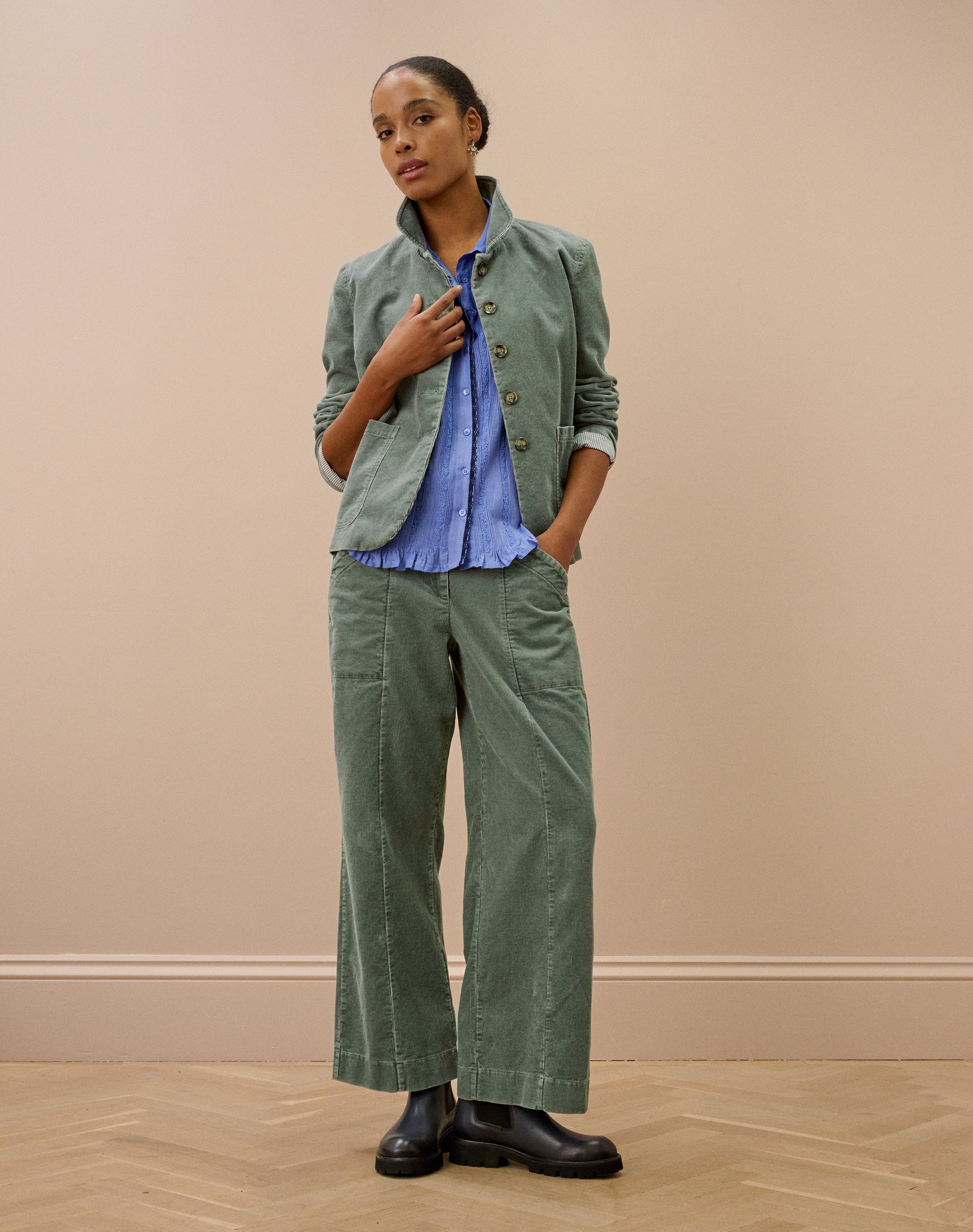 Laundered Organic Cord Pull On Trousers