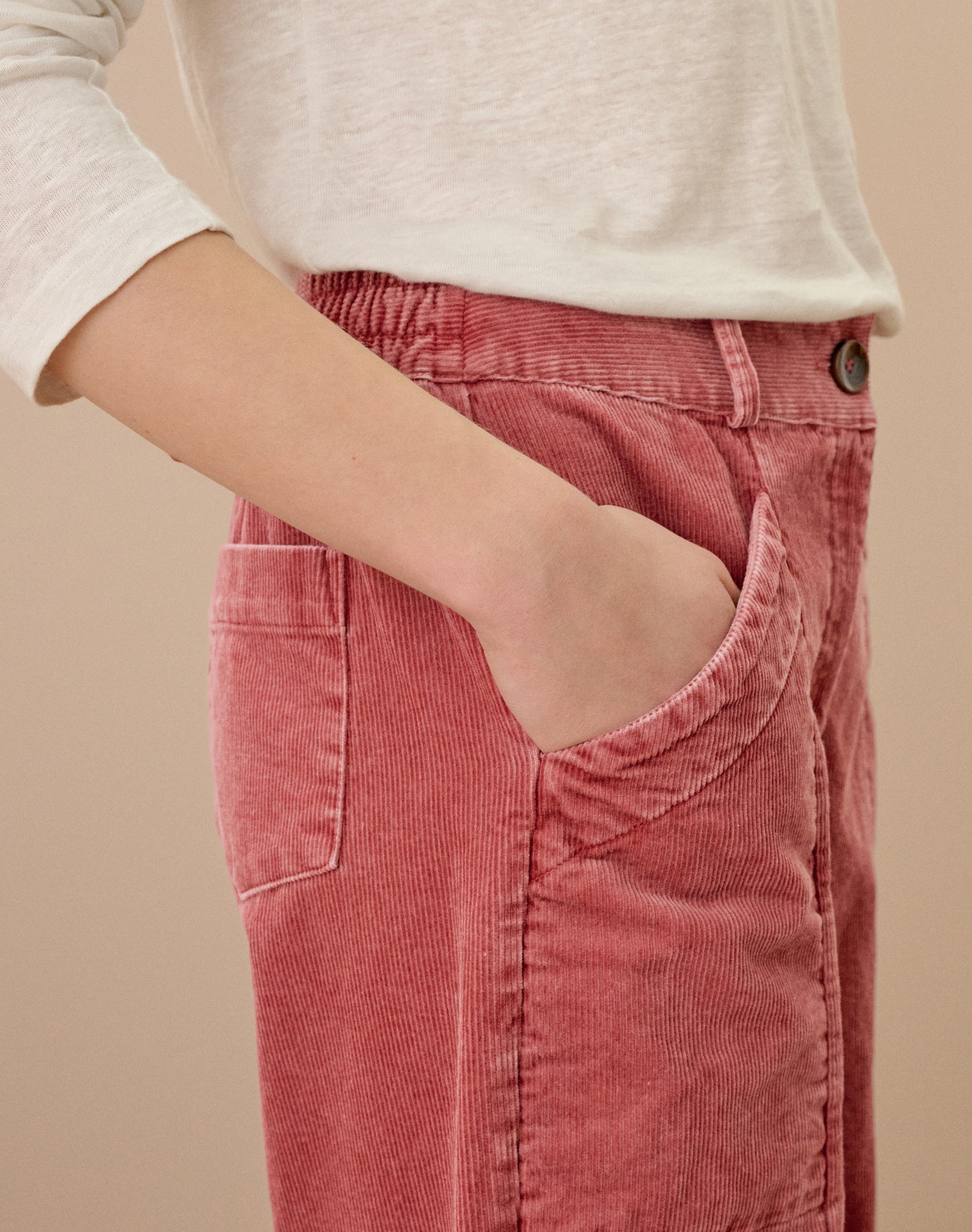 Laundered Organic Cord Pull On Trousers