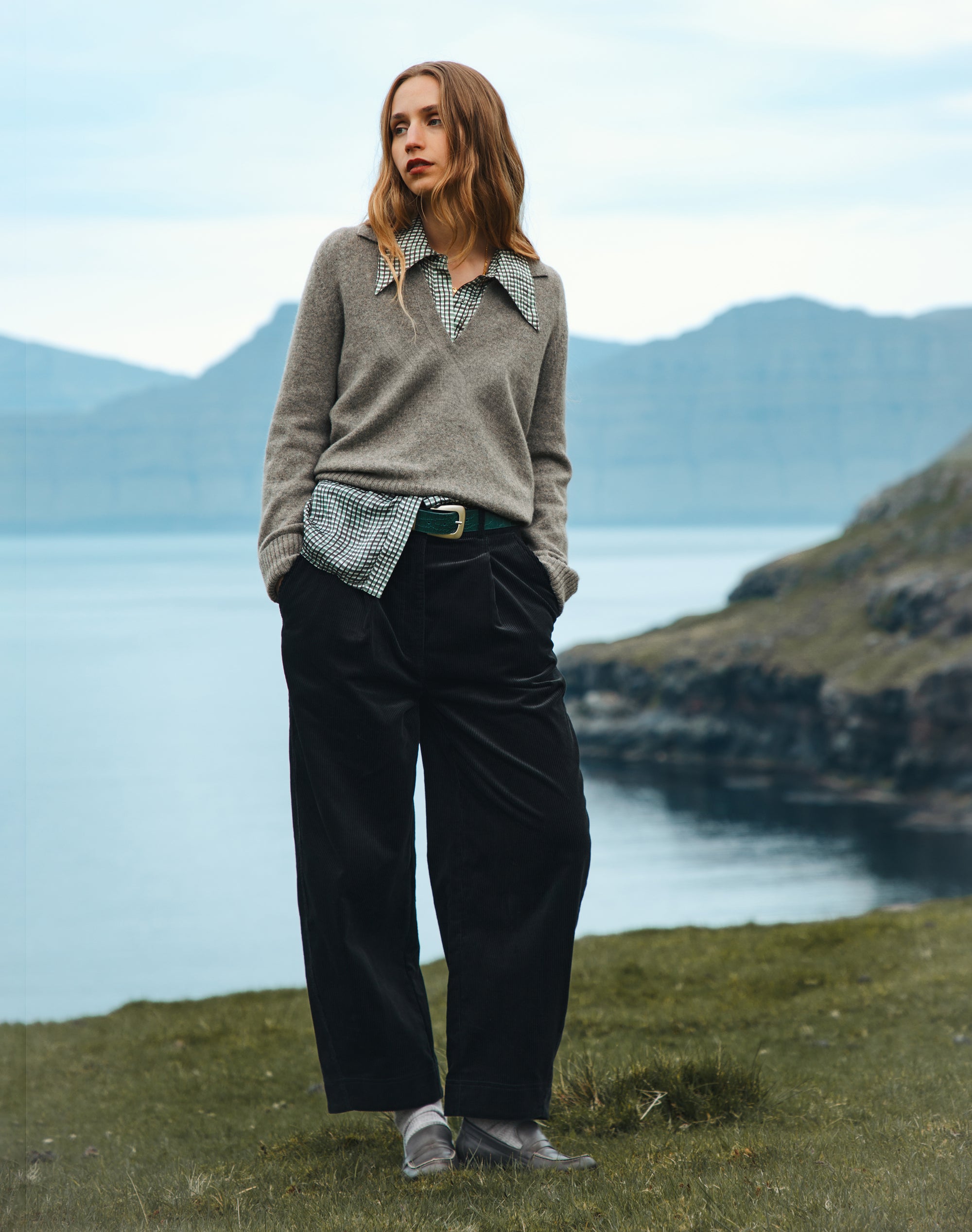 Organic Corduroy Barrel Leg Trousers
