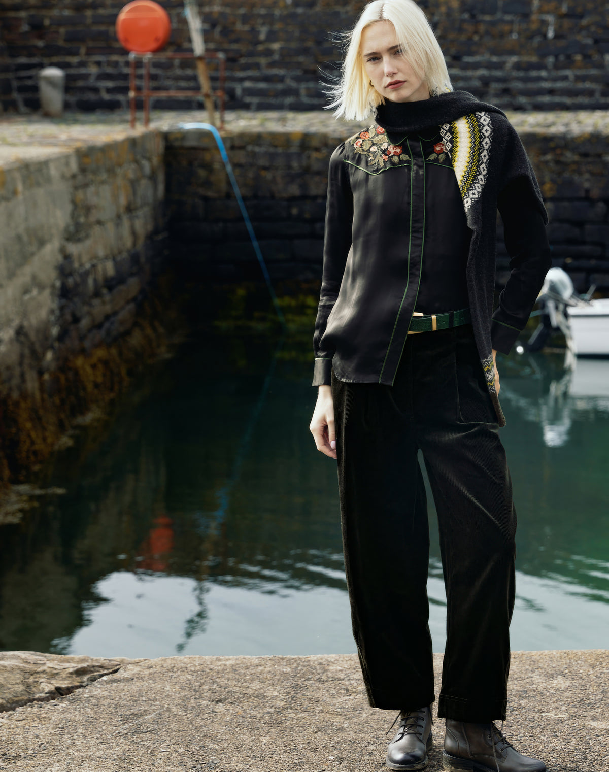 Organic Corduroy Barrel Leg Trousers