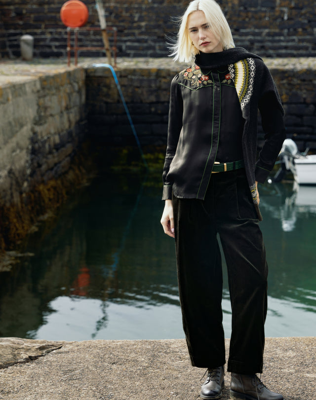 Organic Corduroy Barrel Leg Trousers