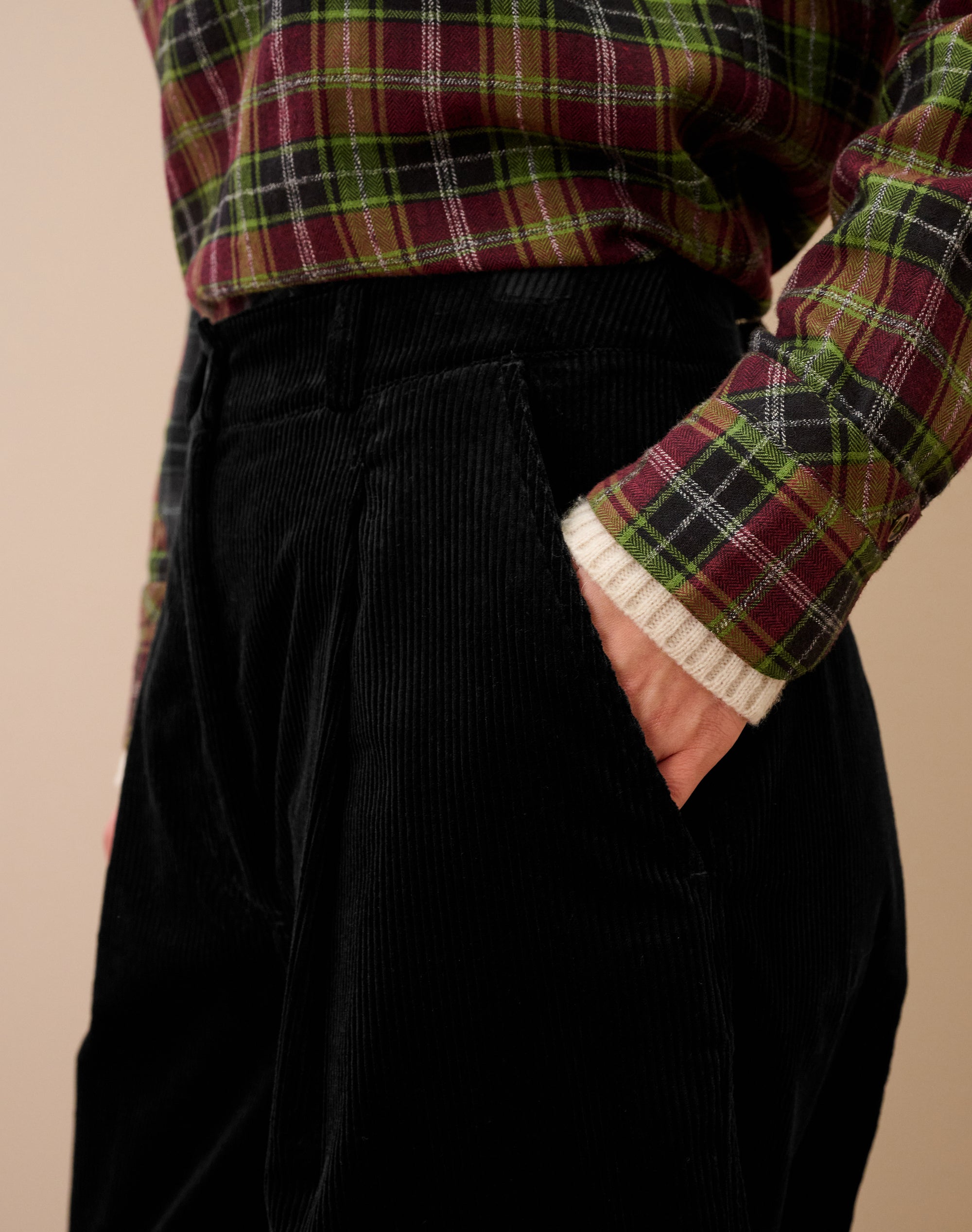 Organic Corduroy Barrel Leg Trousers