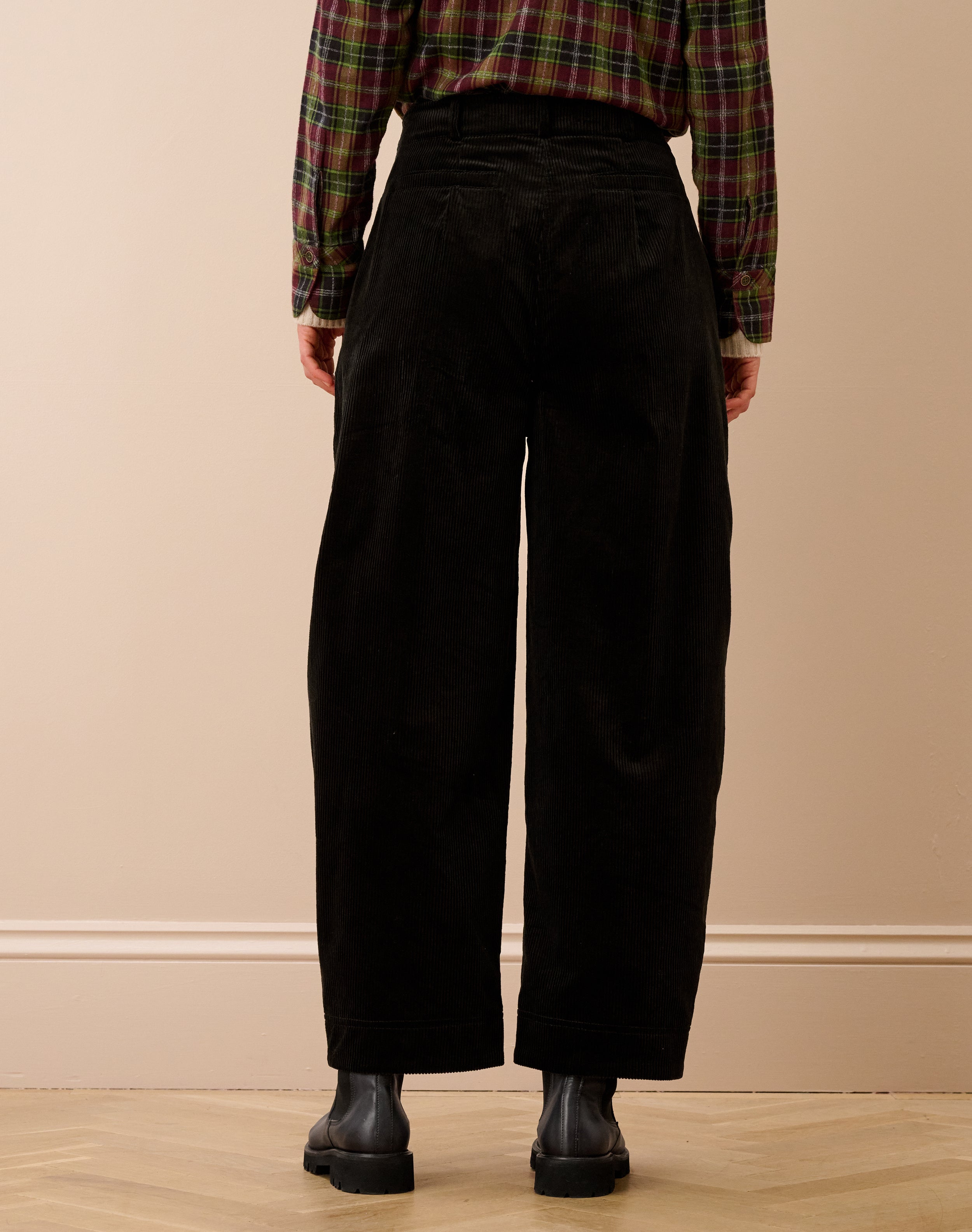 Organic Corduroy Barrel Leg Trousers