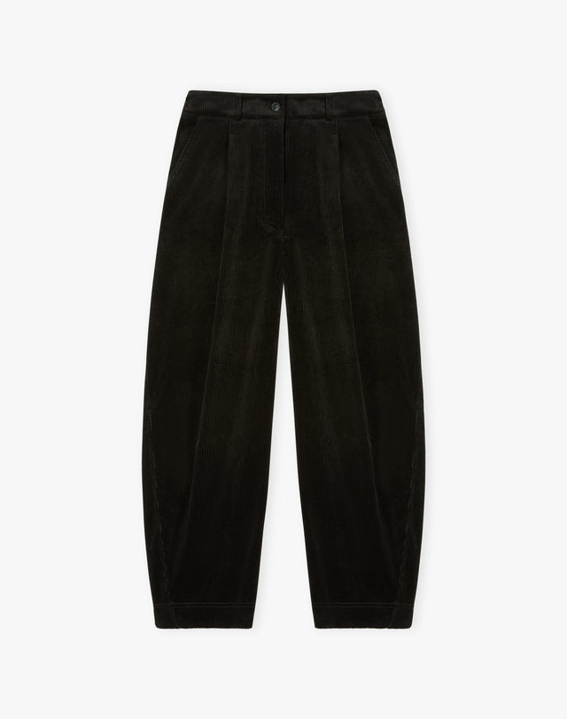 Organic Corduroy Barrel Leg Trousers