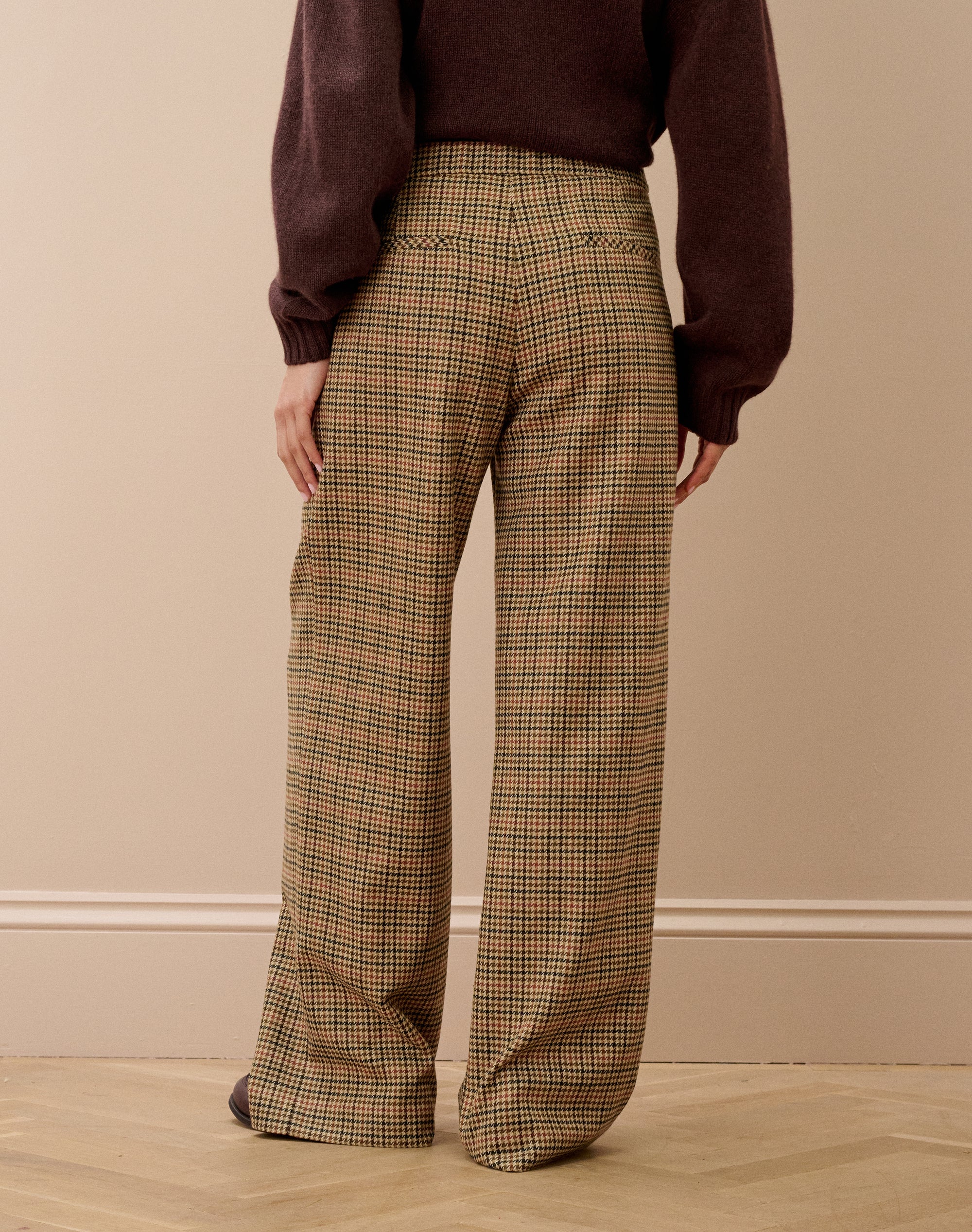 Houndstooth Wool Trousers