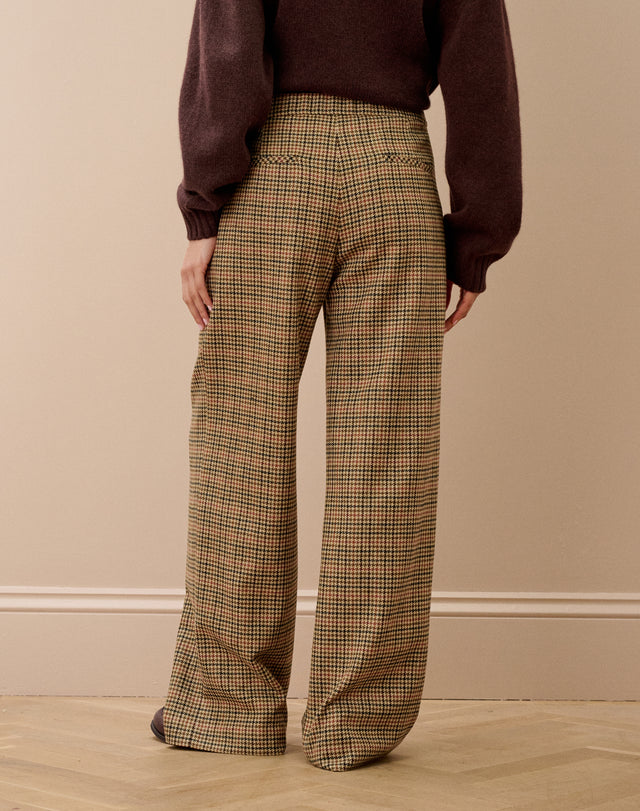 Houndstooth Wool Trousers