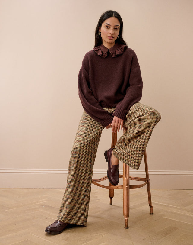 Houndstooth Wool Trousers