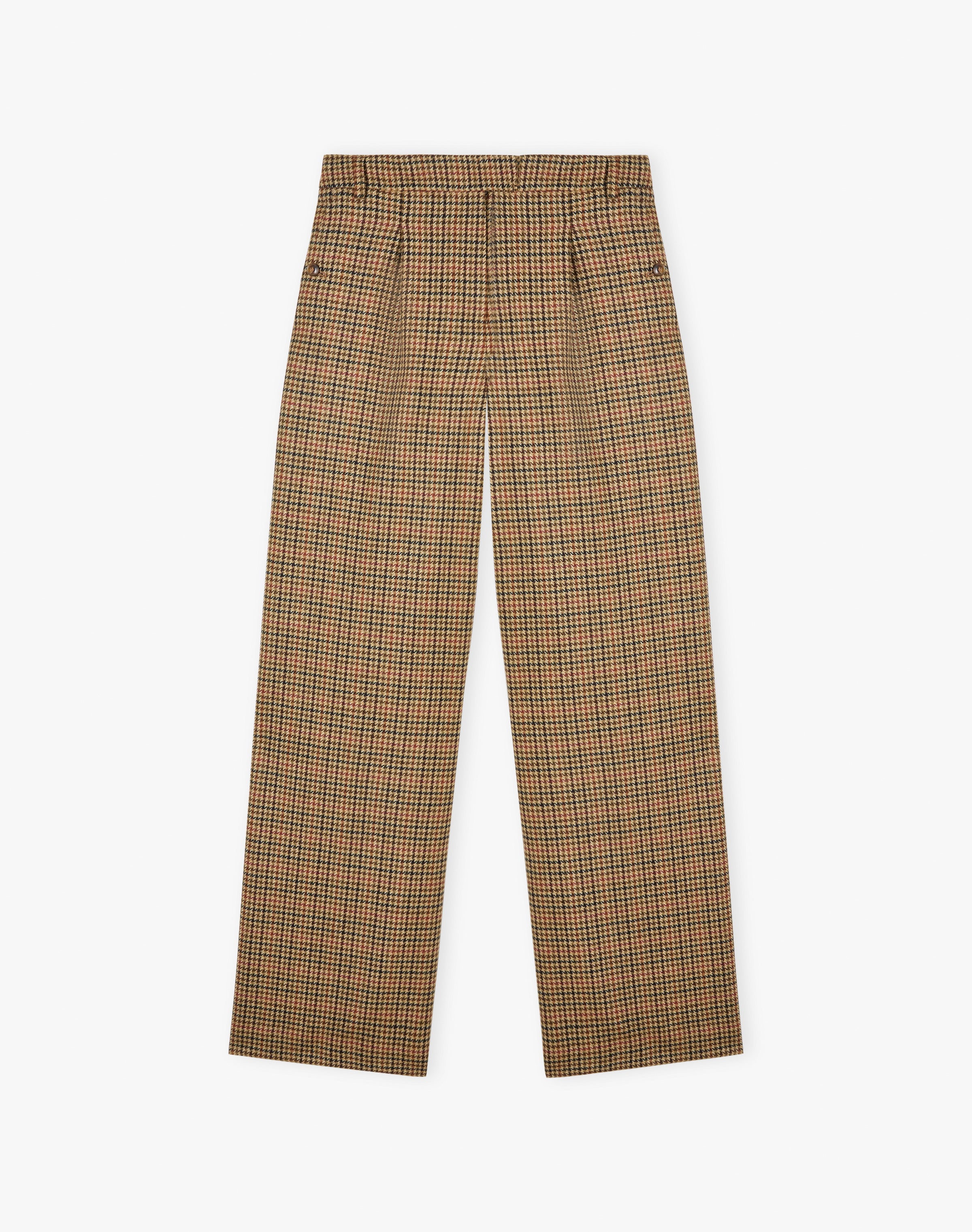 Houndstooth Wool Trousers