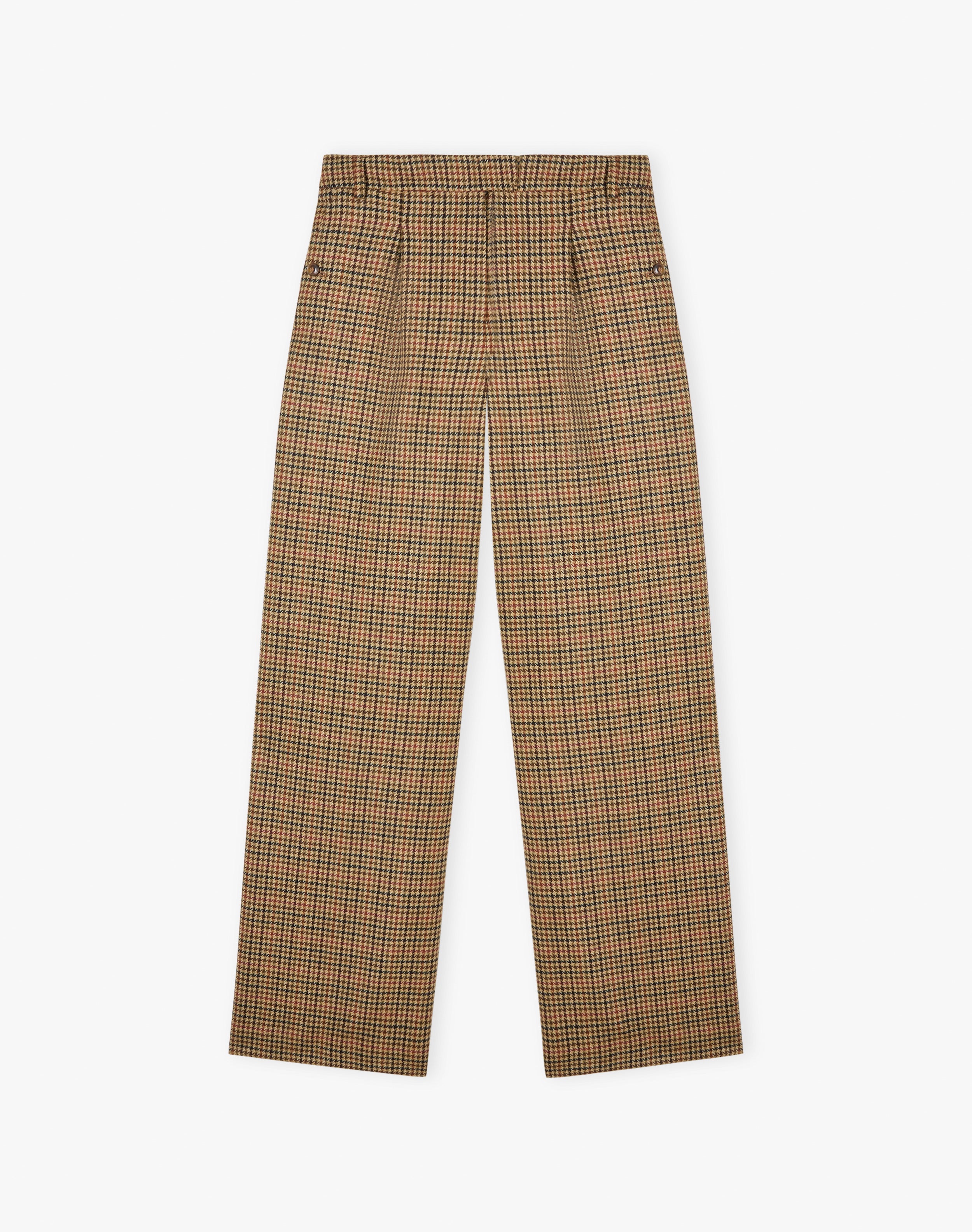 Houndstooth Wool Trousers