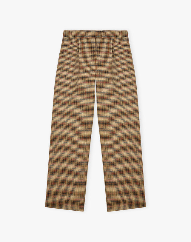 Houndstooth Wool Trousers