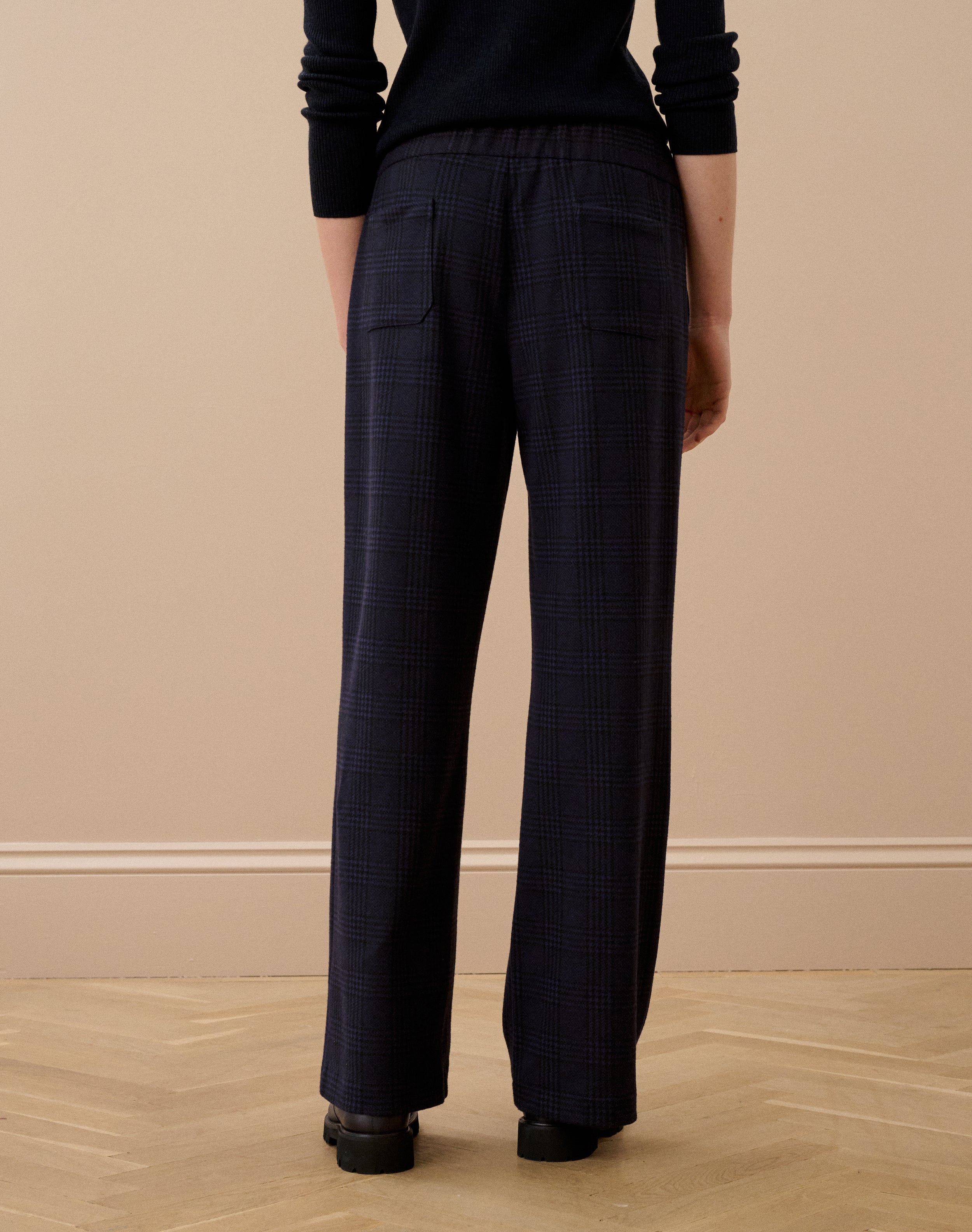 Textured Check Pull On Trousers