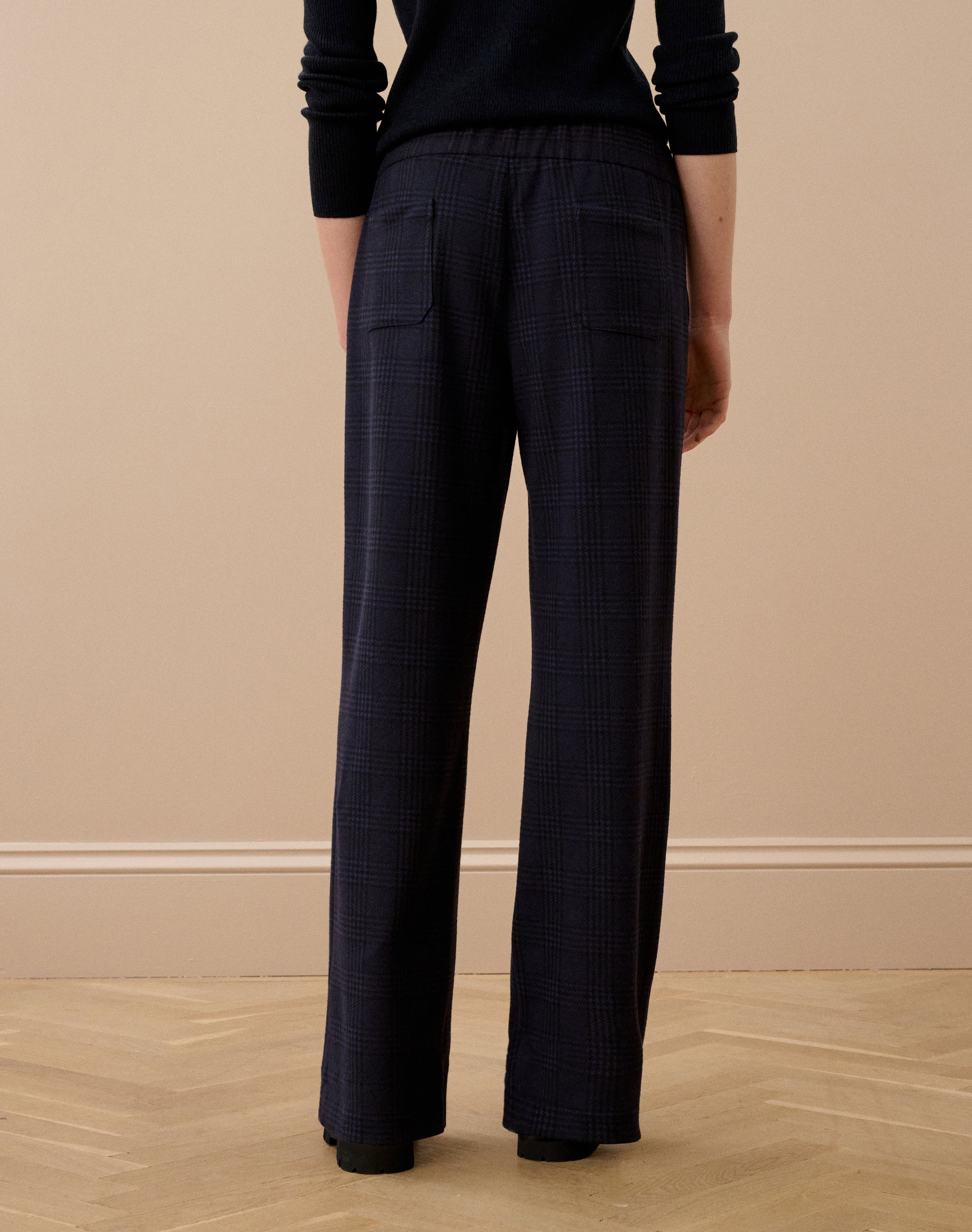 Textured Check Pull On Trousers