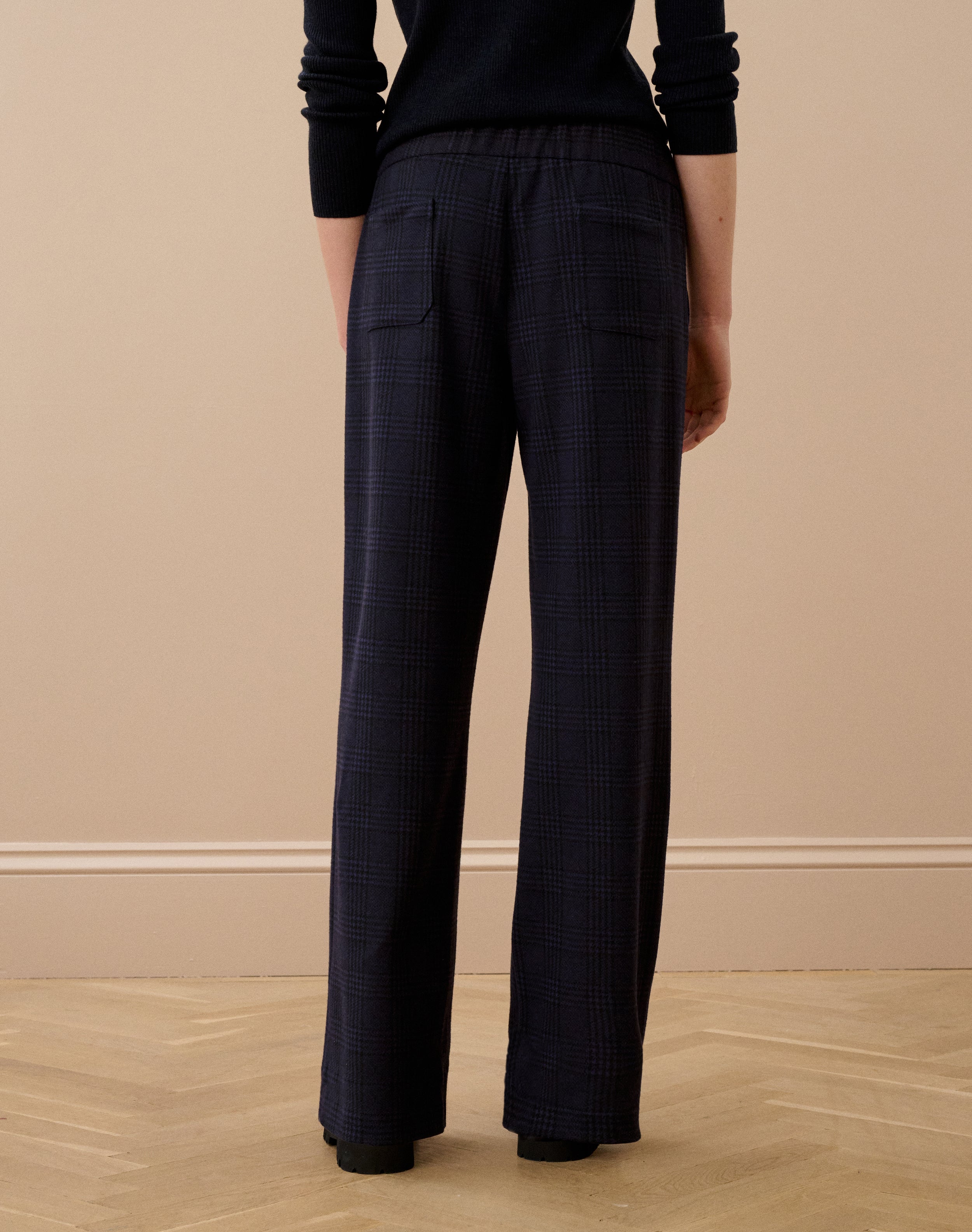 Textured Check Pull On Trousers