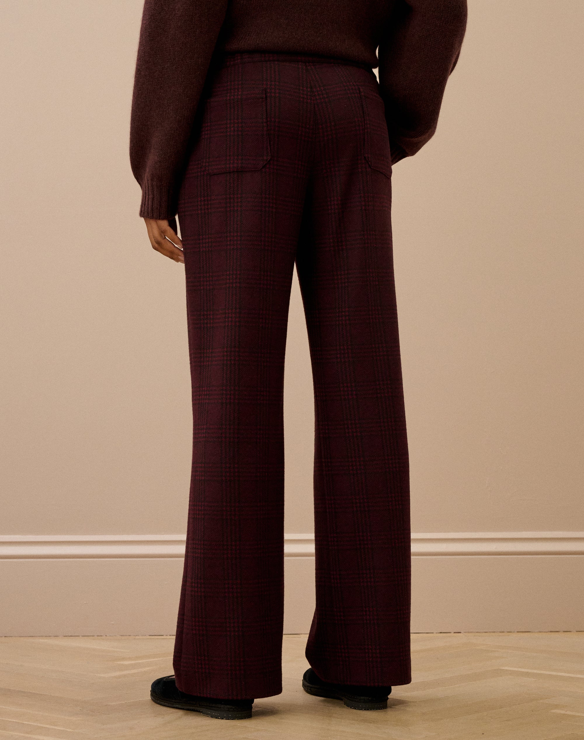 Textured Check Pull On Trousers