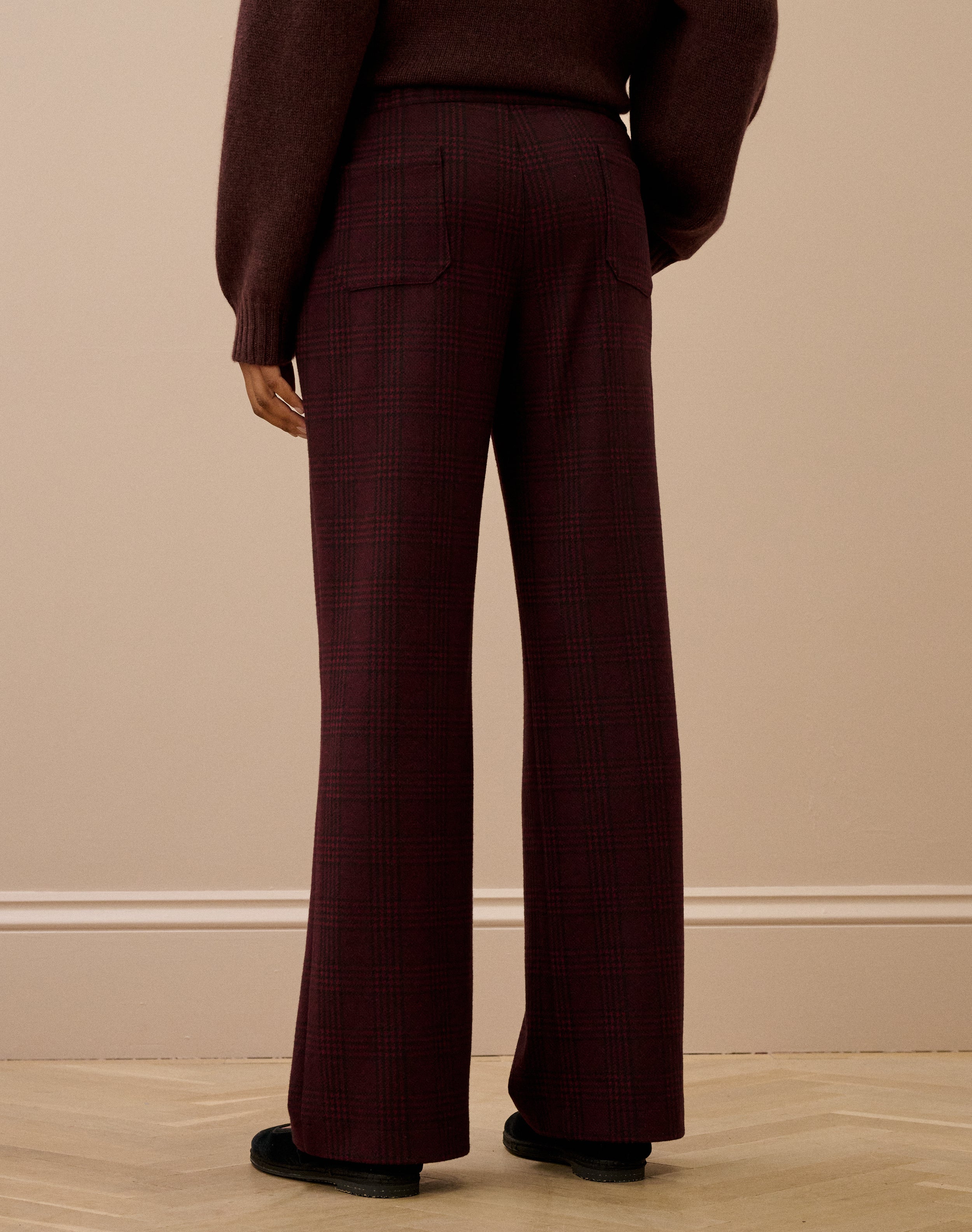 Textured Check Pull On Trousers