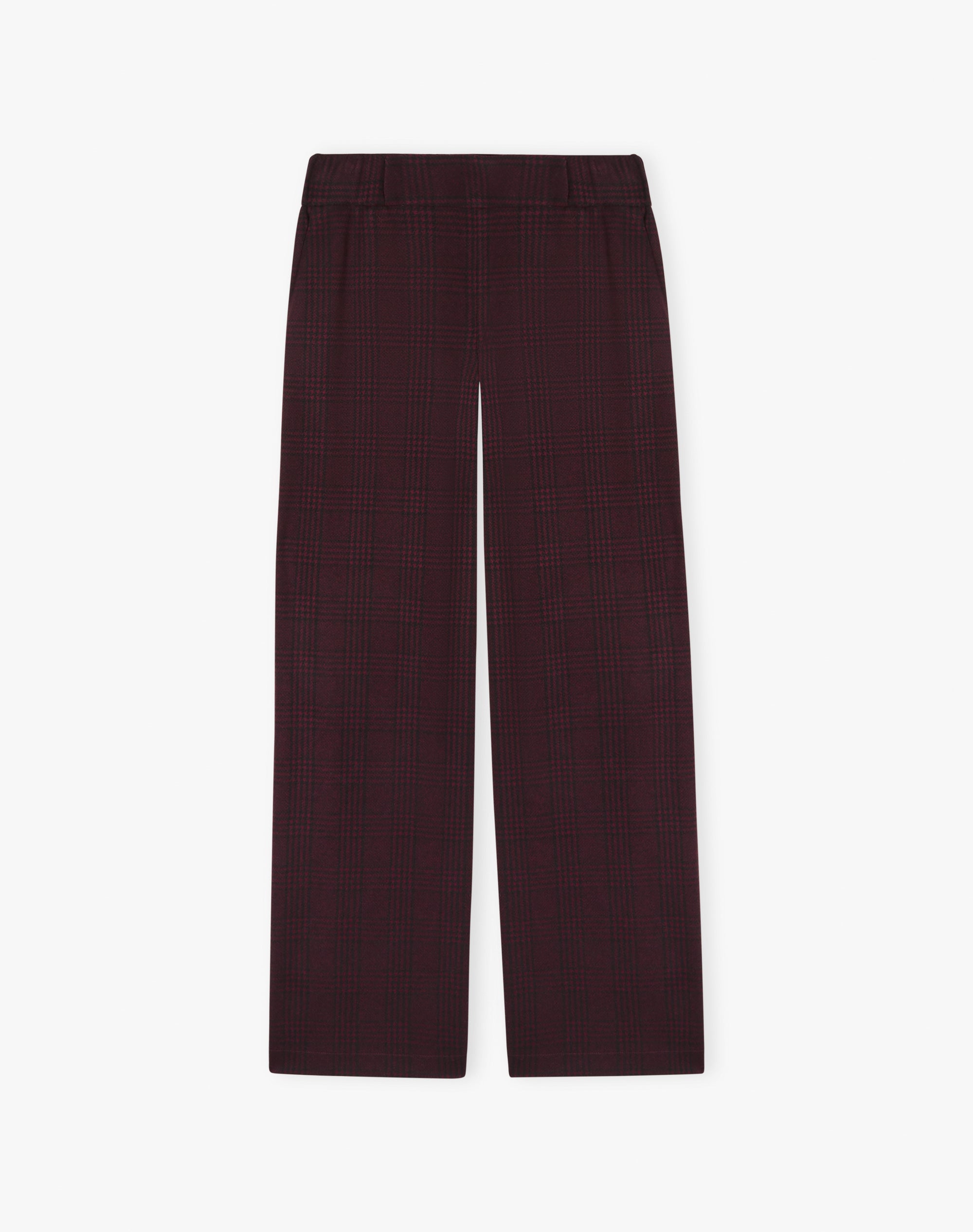 Textured Check Pull On Trousers