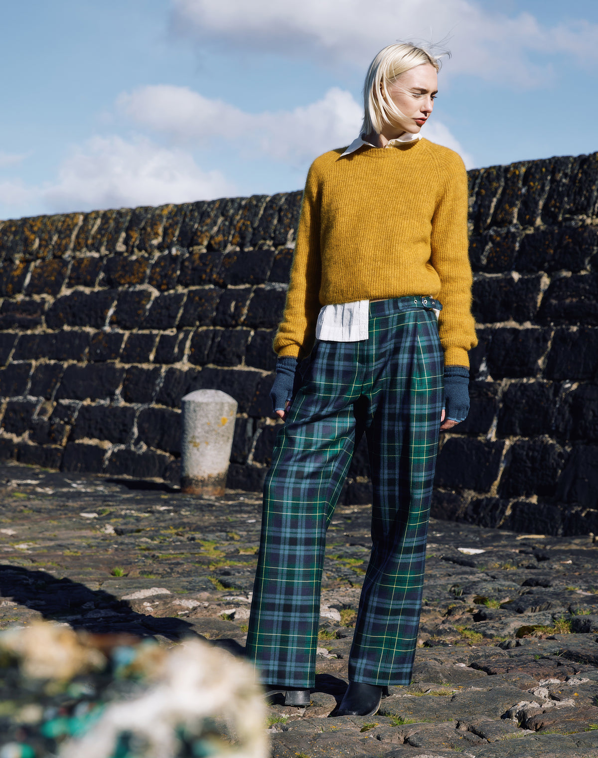 Plaid Wool Trousers
