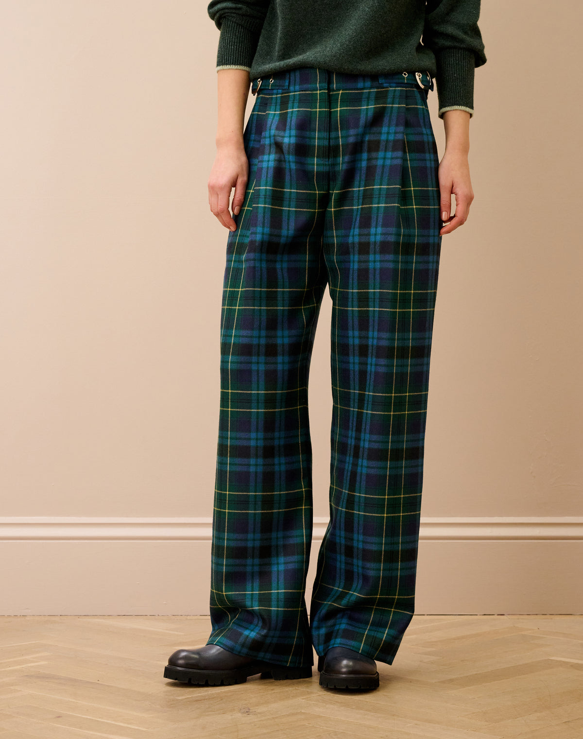 Plaid Wool Trousers