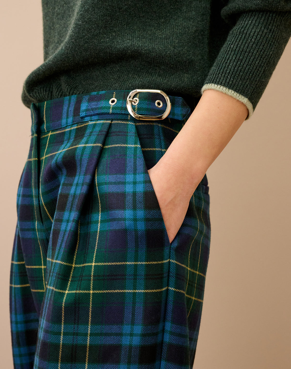 Plaid Wool Trousers