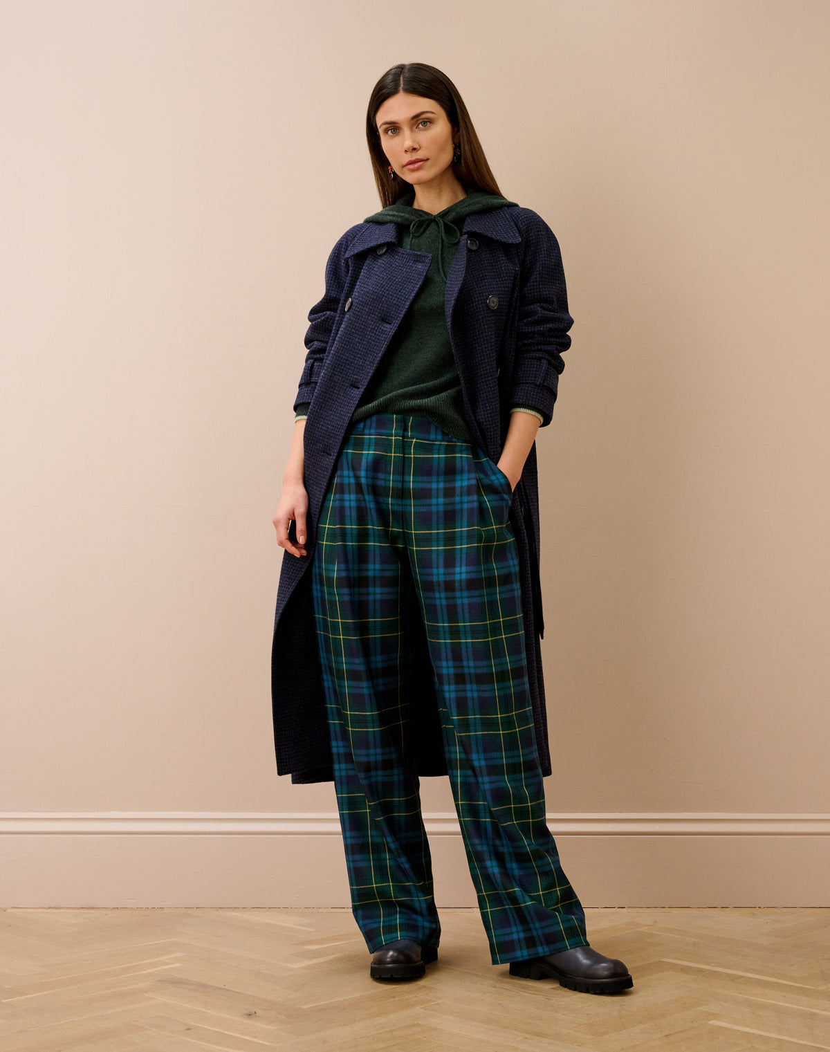 Plaid Wool Trousers