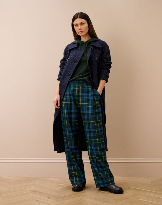 Plaid Wool Trousers
