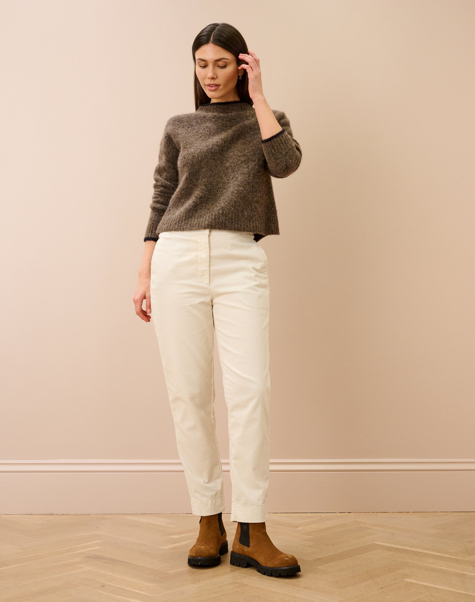 Organic Corduroy Tapered Leg Trousers