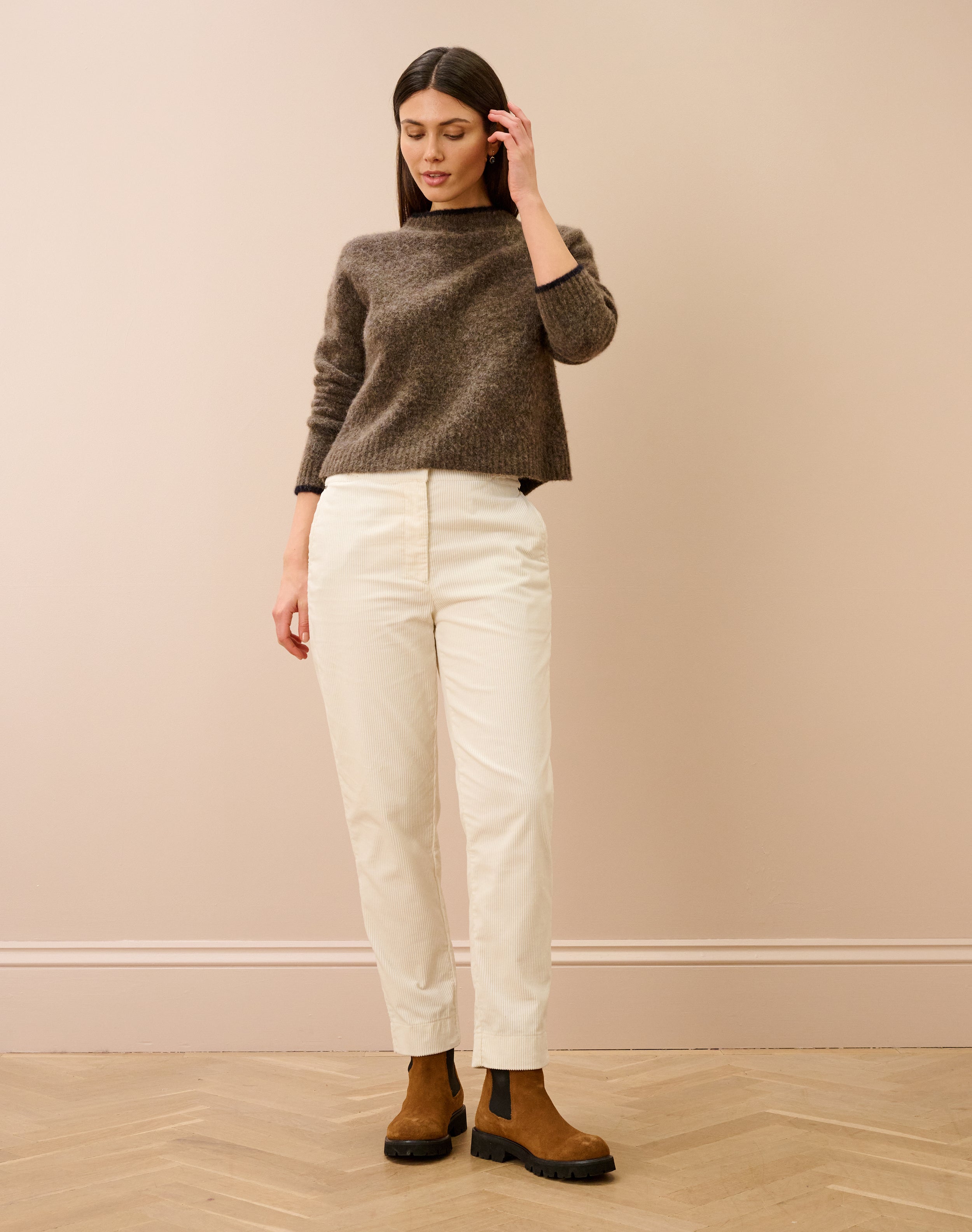 Organic Corduroy Tapered Leg Trousers