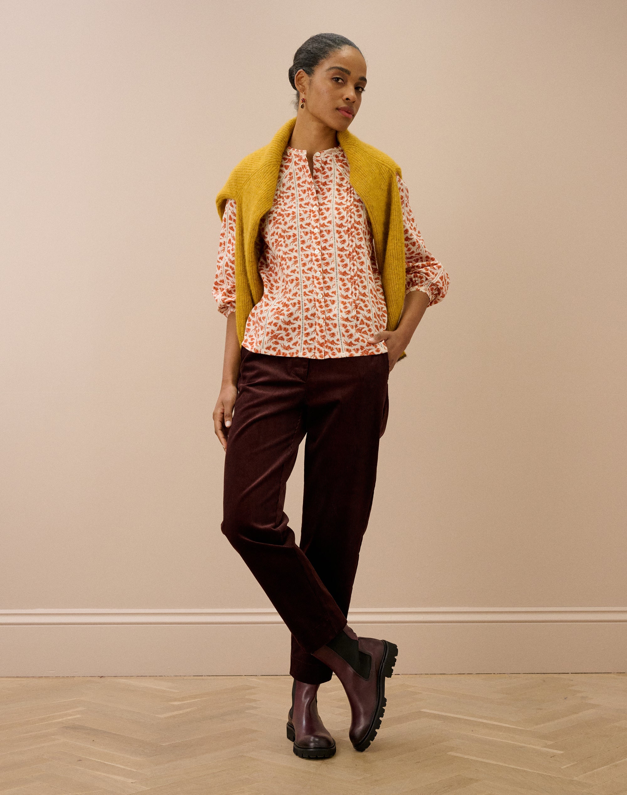 Organic Corduroy Tapered Leg Trousers
