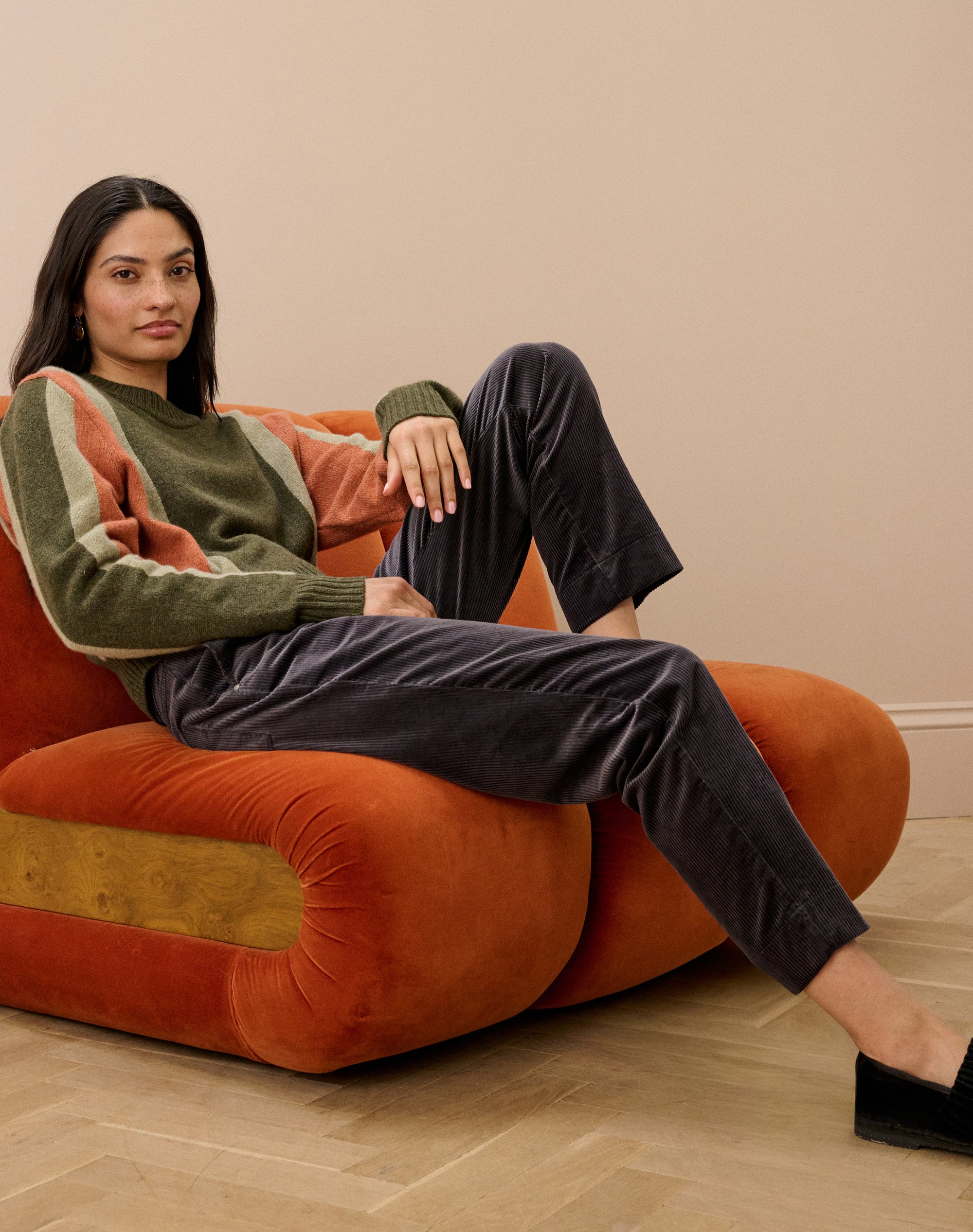 Organic Corduroy Tapered Leg Trousers
