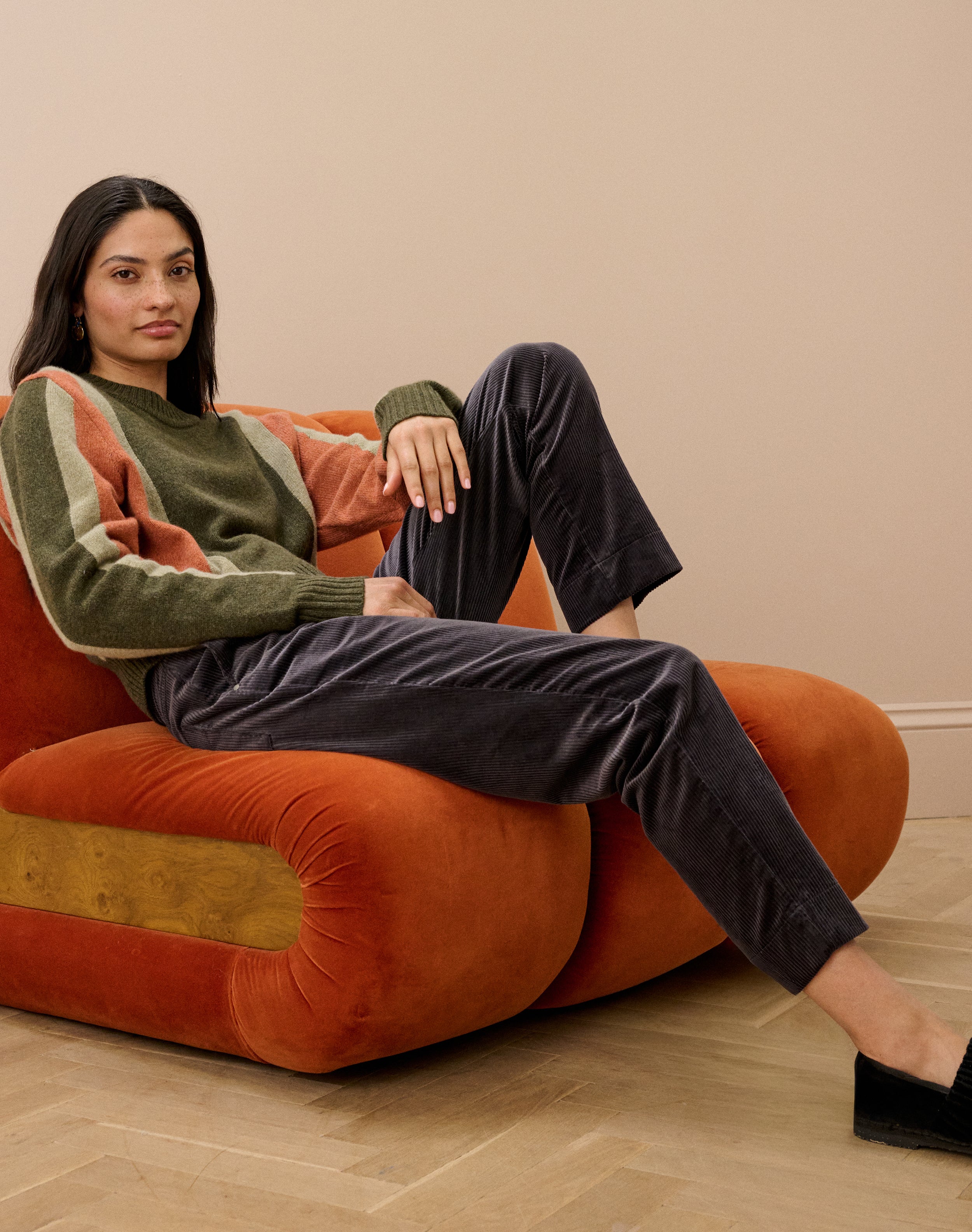 Organic Corduroy Tapered Leg Trousers